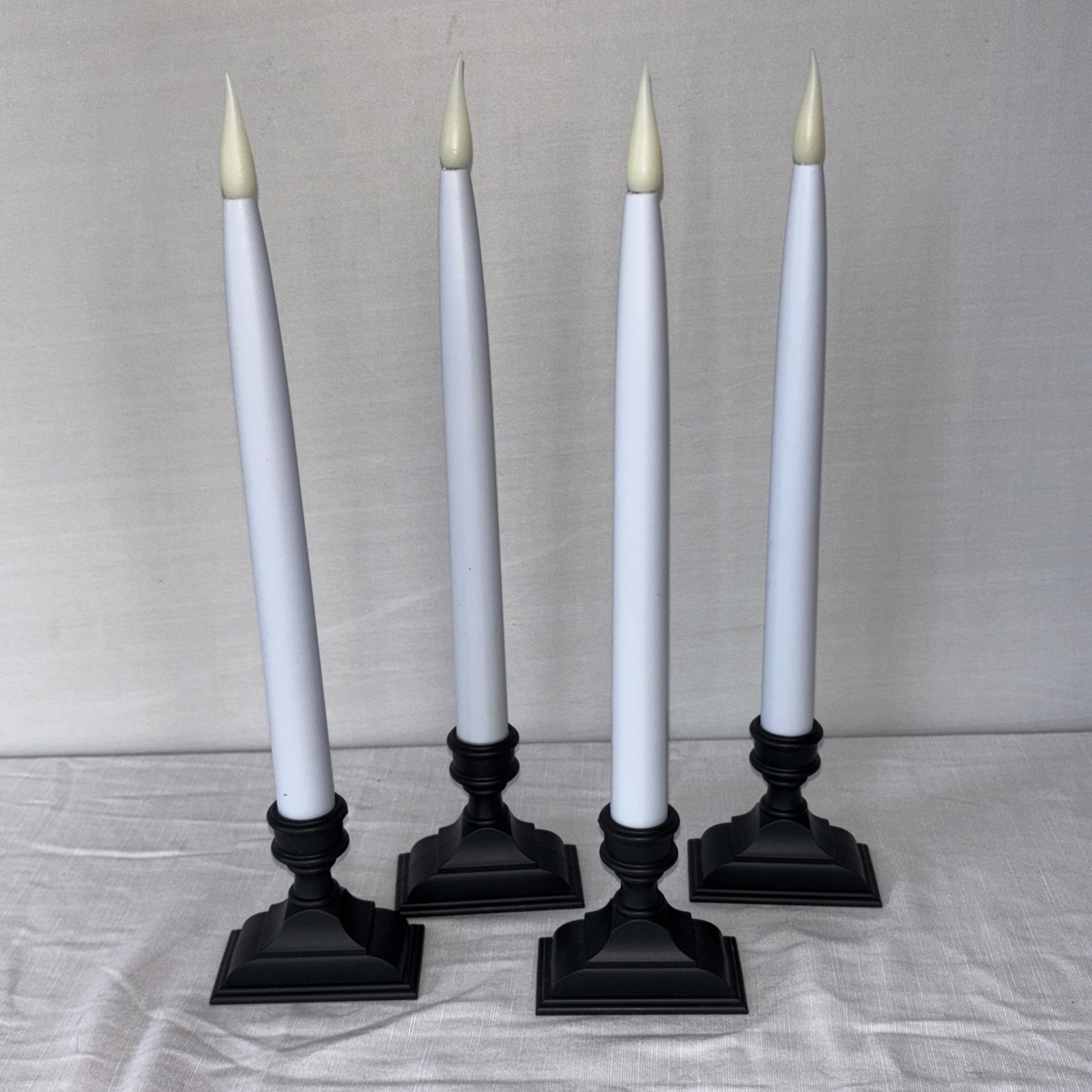 Set of 4 – 612 Vermont LED Battery Taper Window Candles Antique Bronze 13.5″