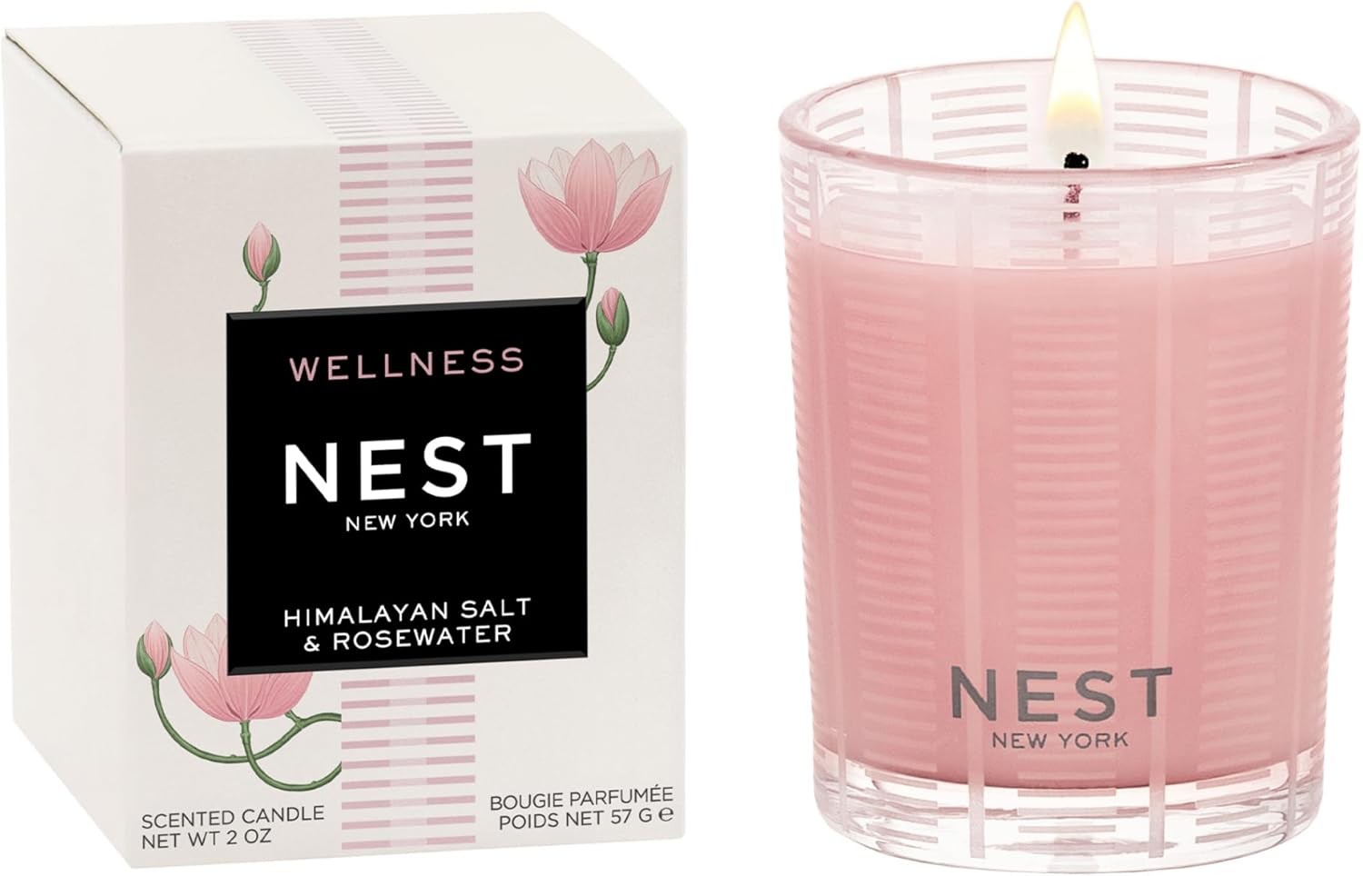 NEST New York Scented Votive Candle, Himalayan Salt & Rosewater – 2 oz