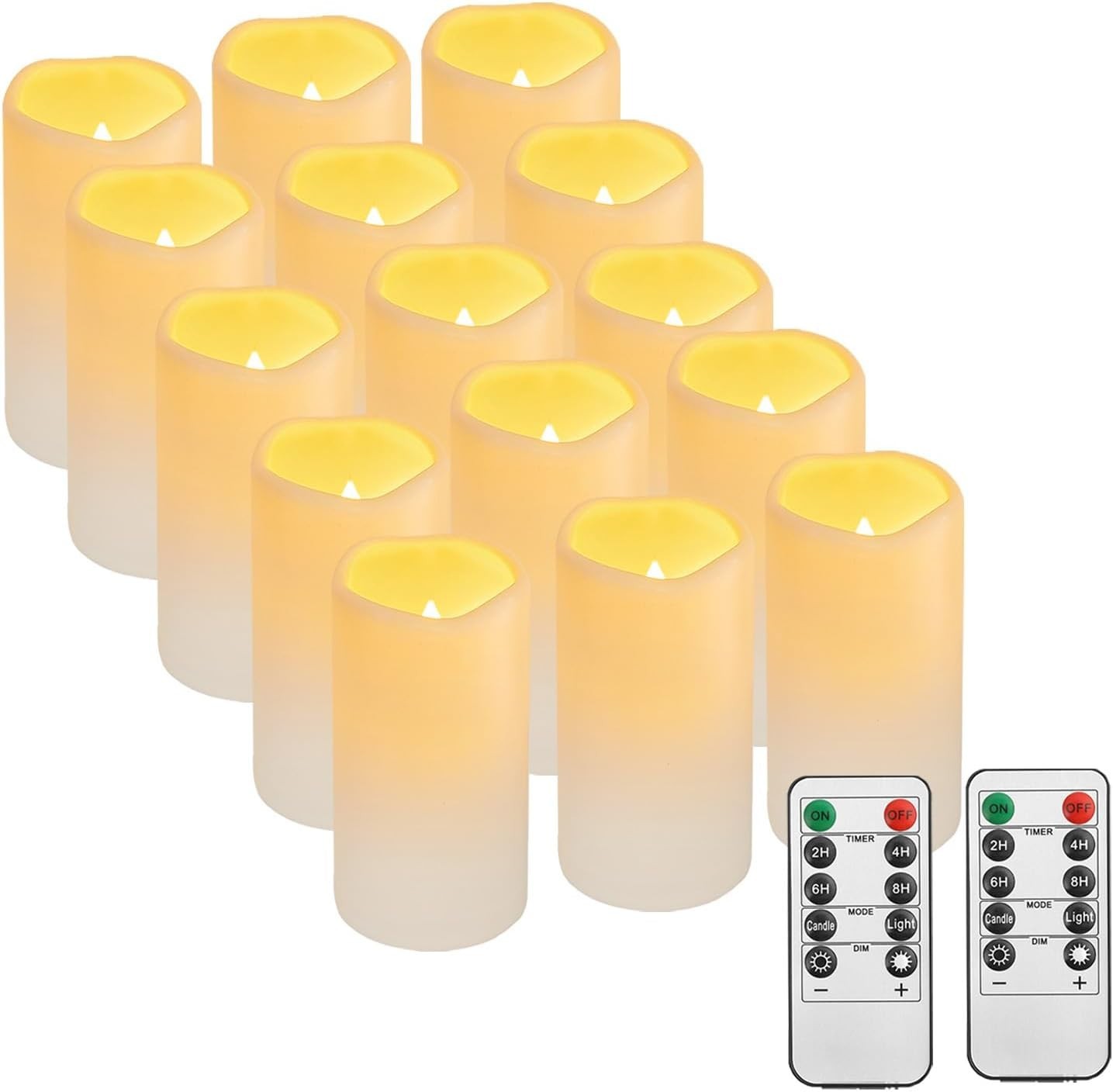 Outdoor Plastic flameless Candles with Remote Control and Timer,15PACK | LED …