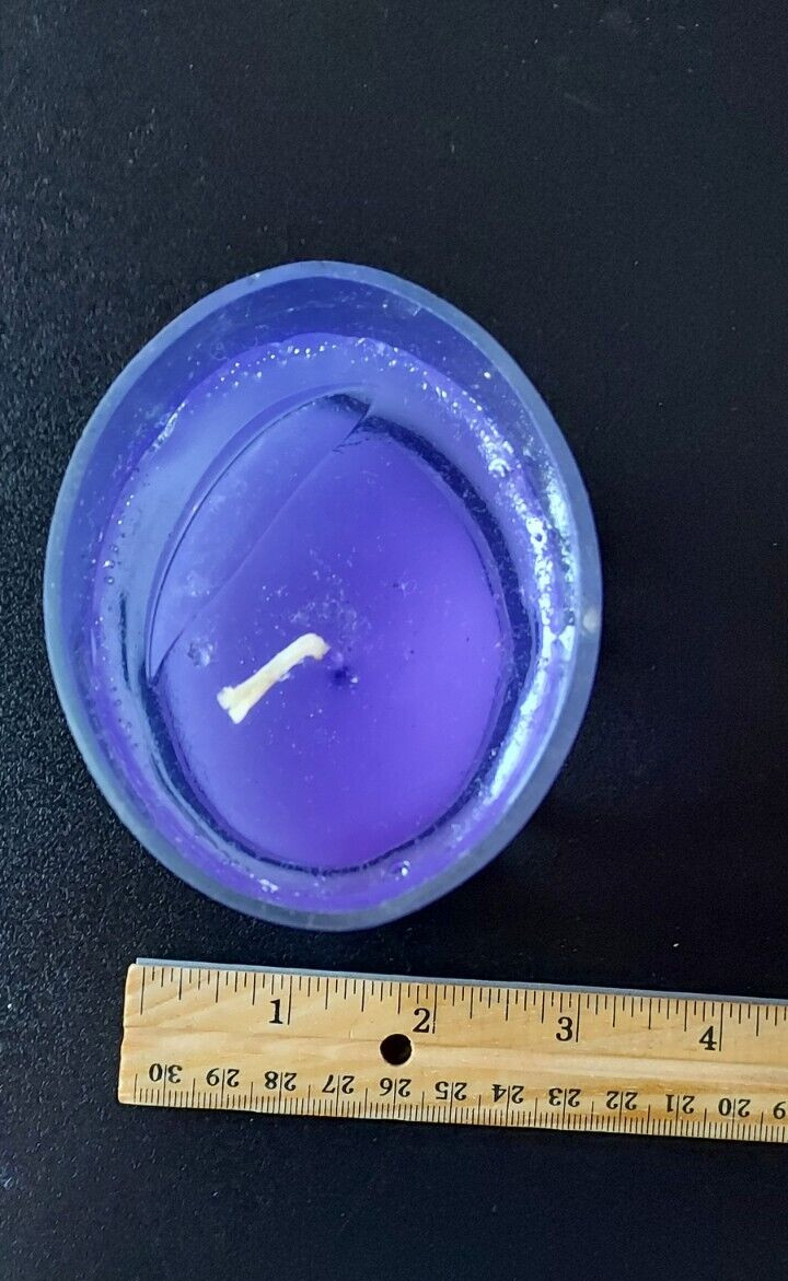 Gel Candle Lot of 4 McAuley’s Vanilla and Mulberry, Purple and Yellow Oval 3″