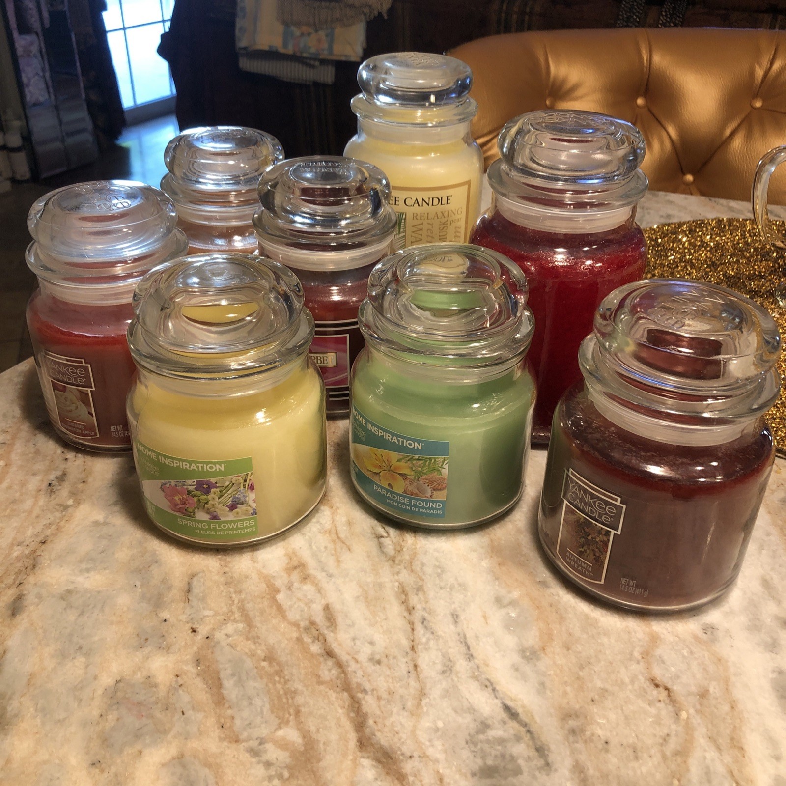 Lot of 8 NEW-Yankee Candles 2-Large Jar 22oz 6- 14oz See Description For Scents