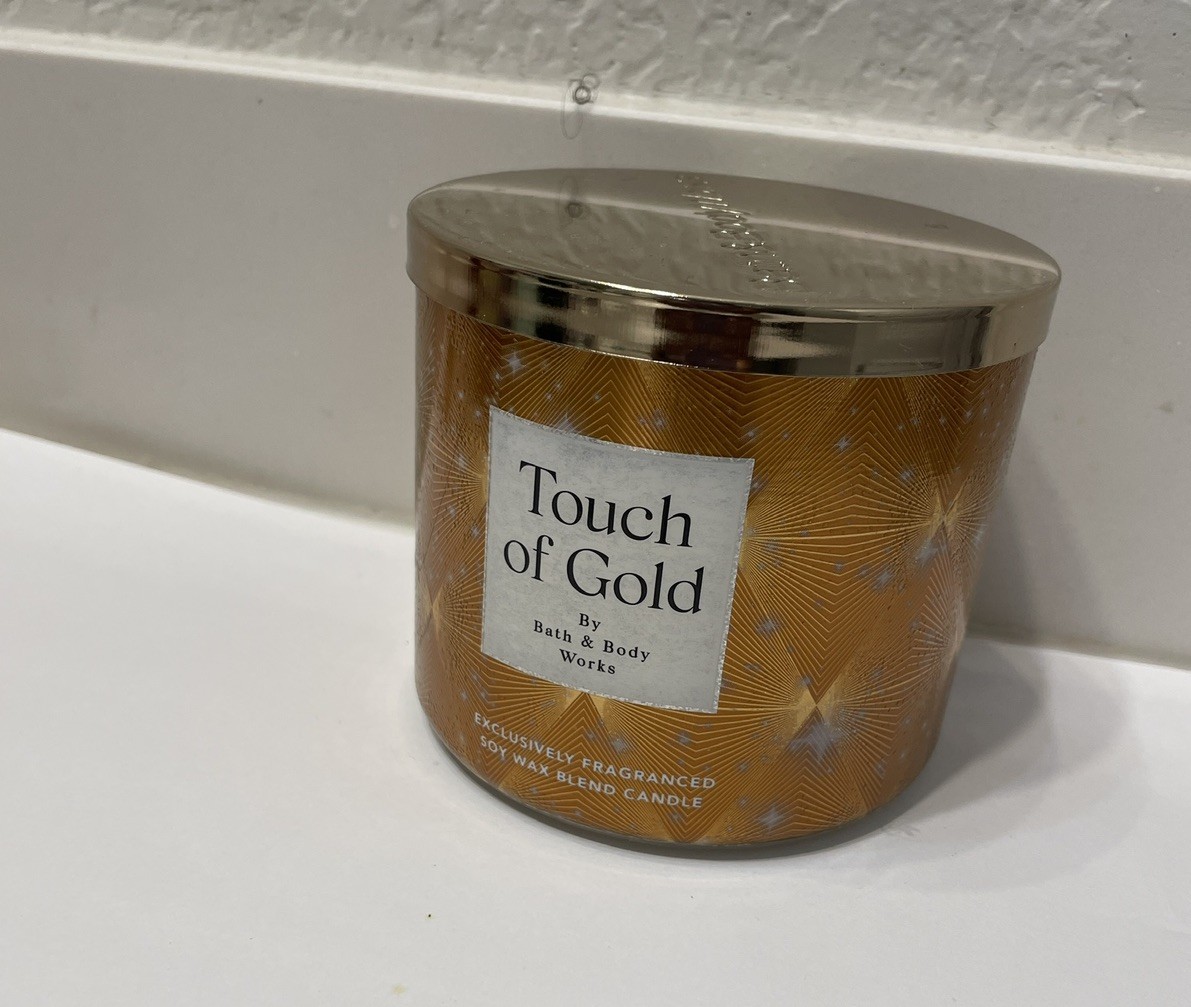 Bath & Body Works Touch Of Gold 3-Wick Scented Candle 14.5 Oz Brand New