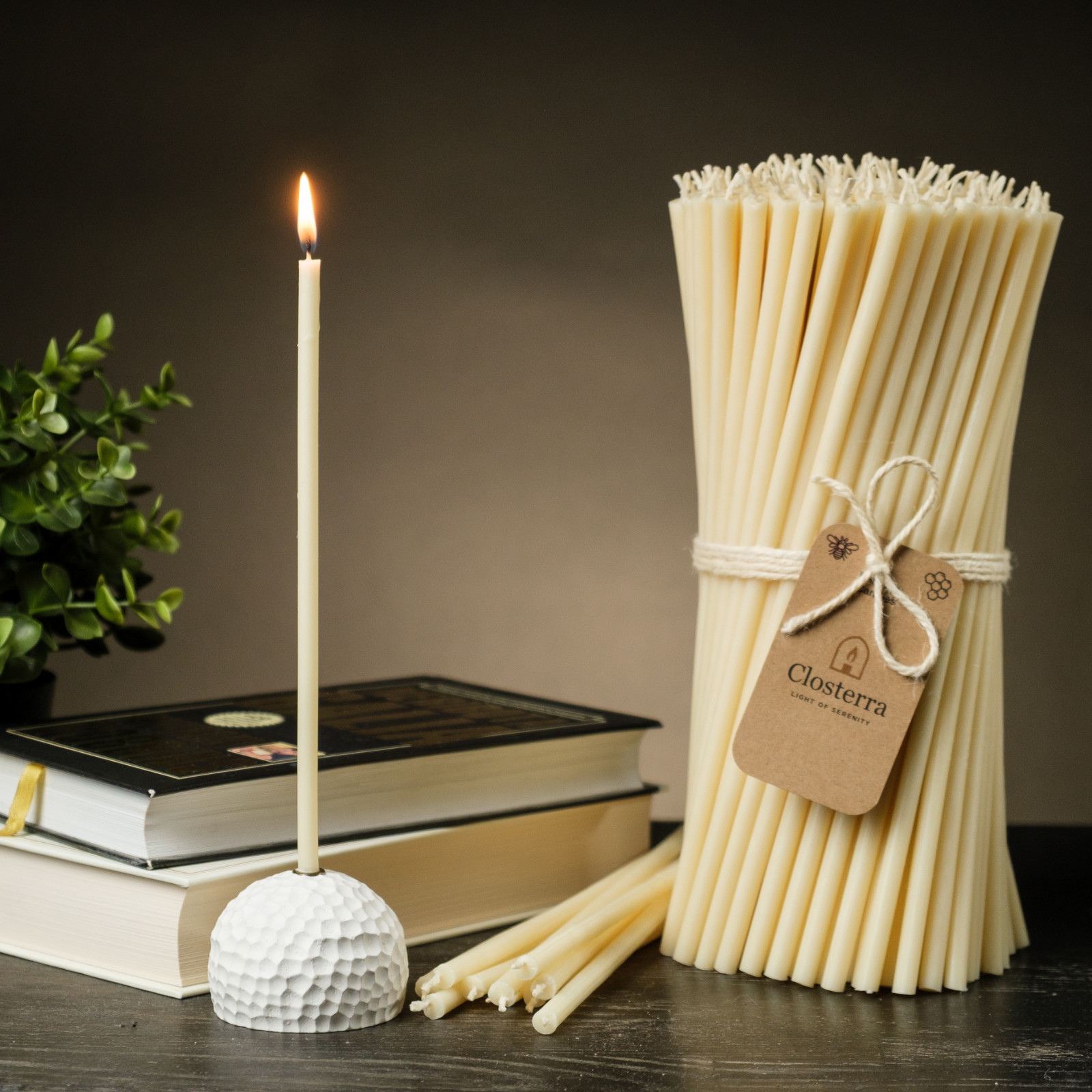 White Very Thin Beeswax Taper Candles 6.3″ x 0.2″ Church Orthodox (Pack 25-700)