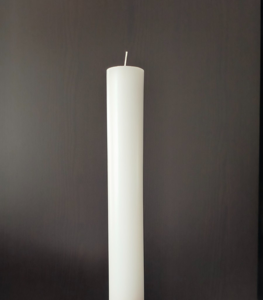 24 inch Church Ceremony Candle – Extra Tall Unscented White Pillar – Handcrafted