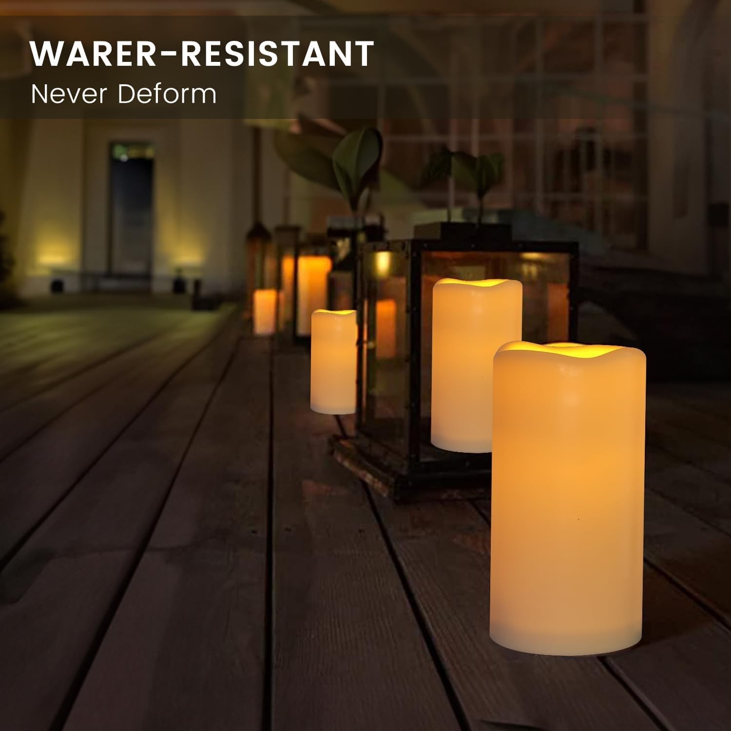 LED Candles With 10-Key Remote Timer Flickering Flameless Outdoor Indoor 2 Pack