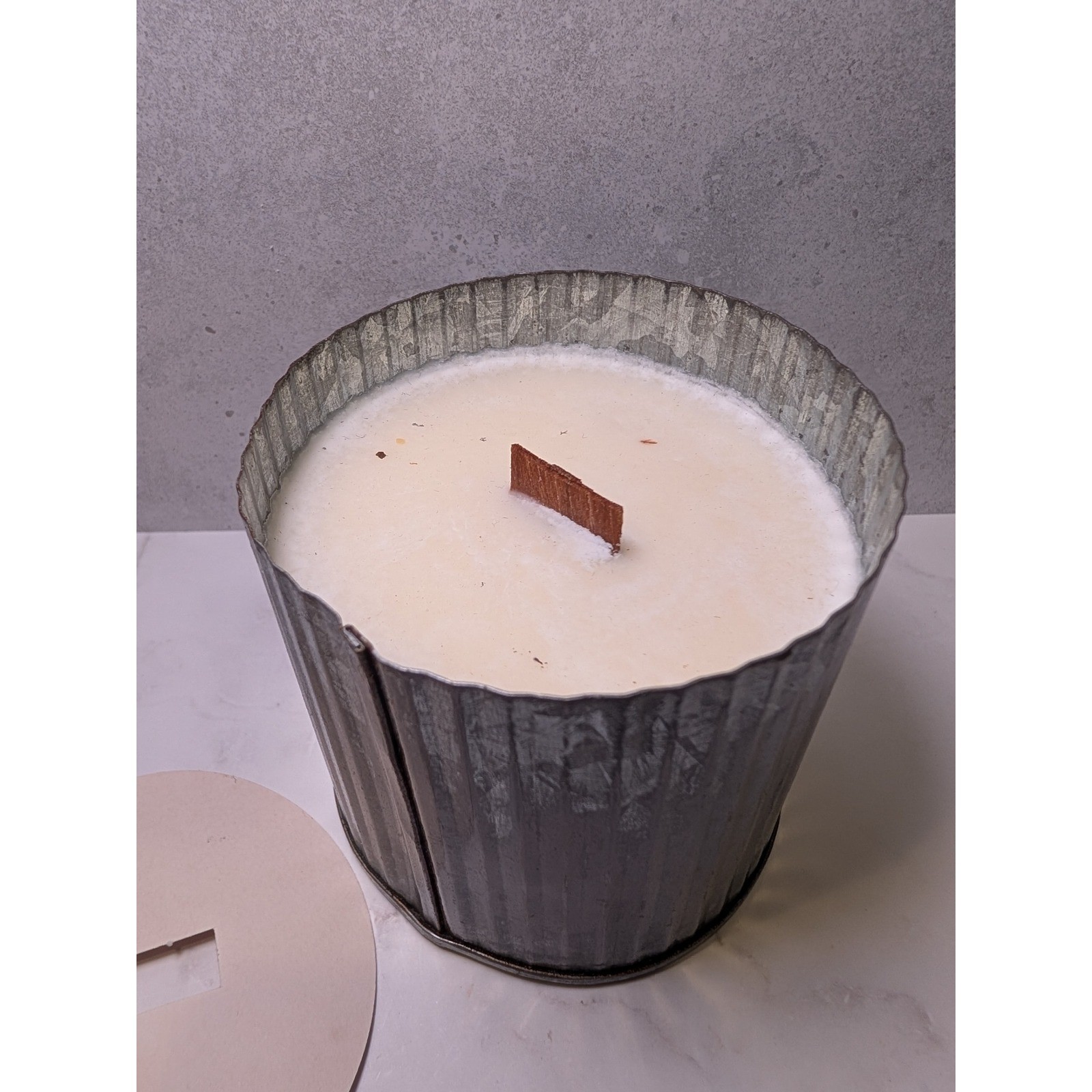 Anchored Northwest Fall Harvest Soy Wax Candle Triple Wood Wick Galvanized Tin