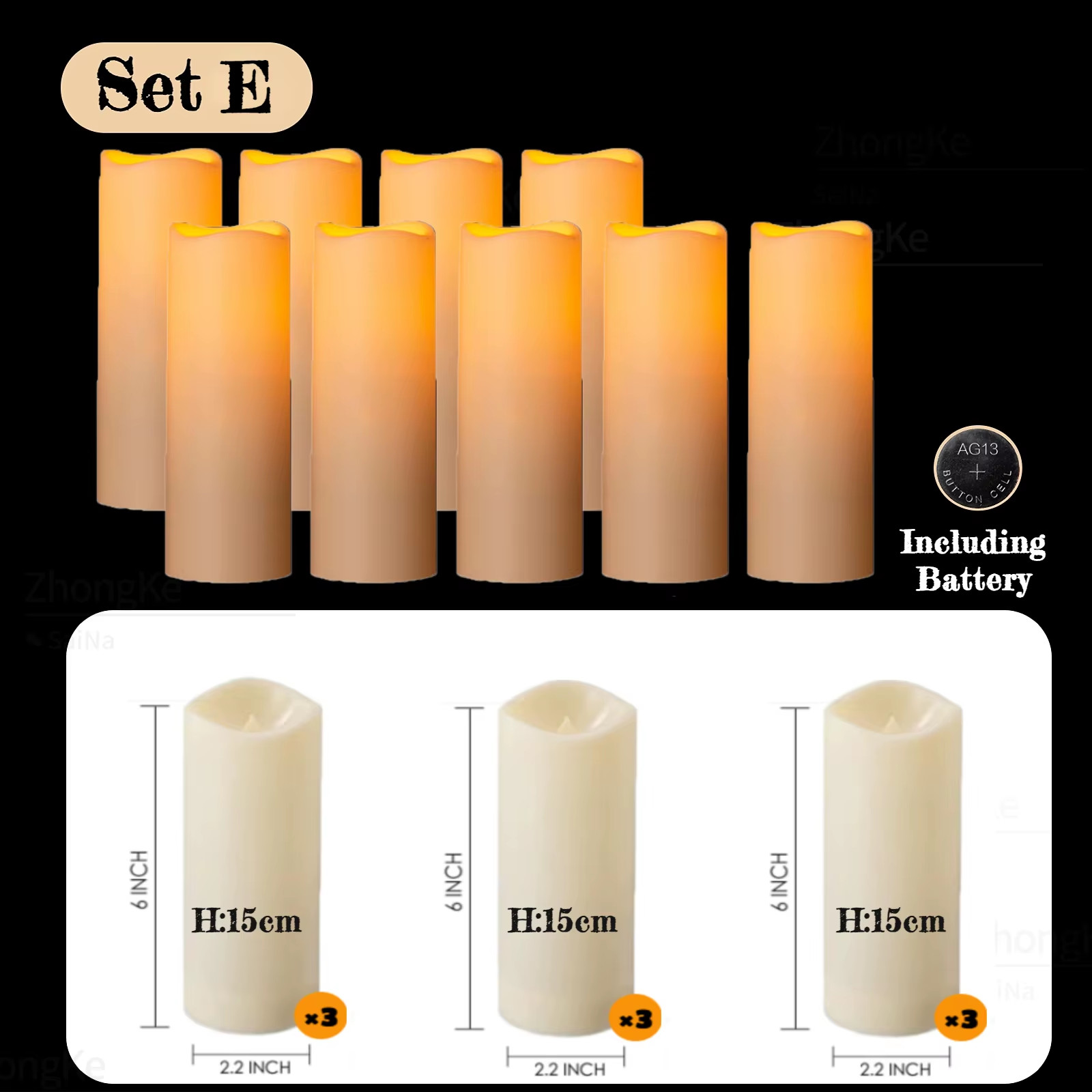 9-180Pcs LED Candles with Flickering Flameless Candles Battery Operated Pillar C