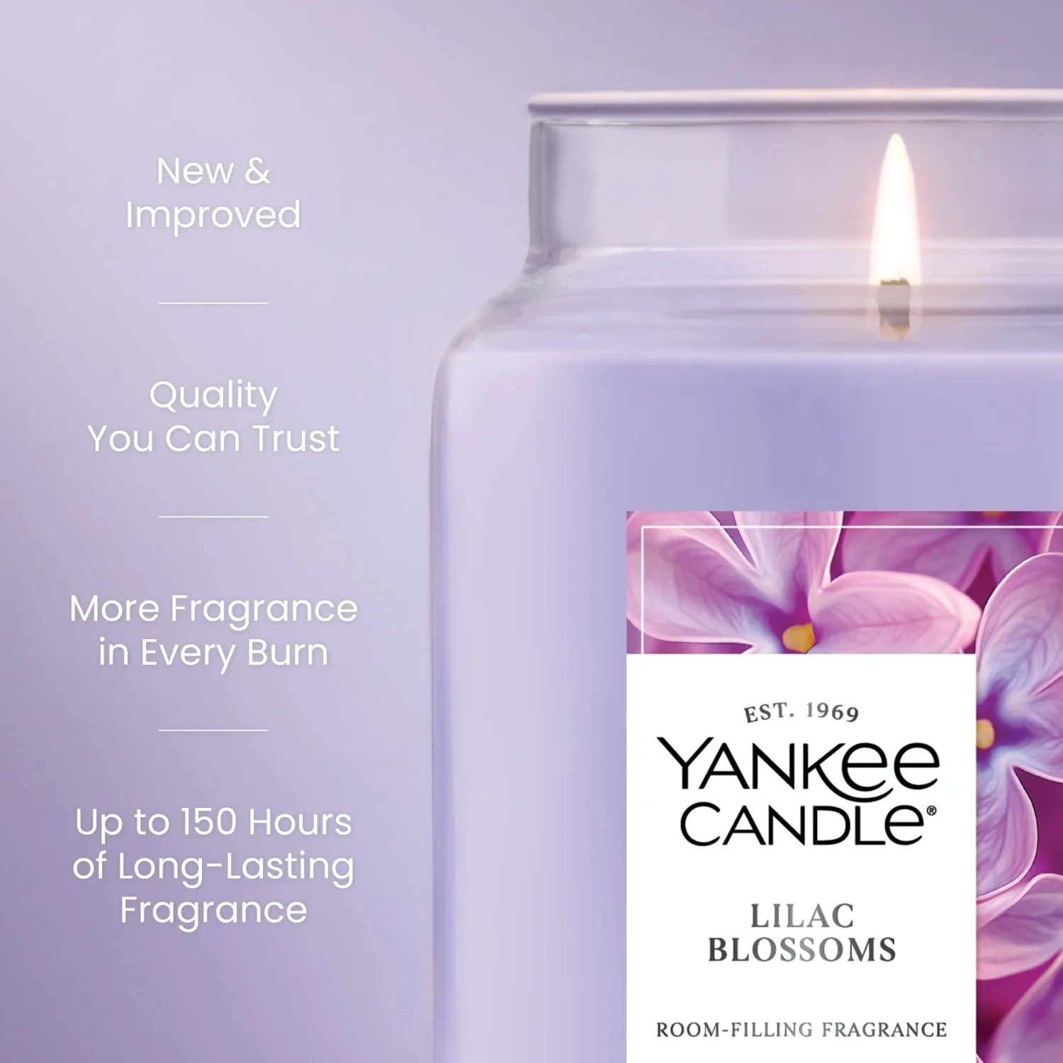 Yankee Candle Lilac Blossoms Original Large Jar Scented Candles, 22 oz