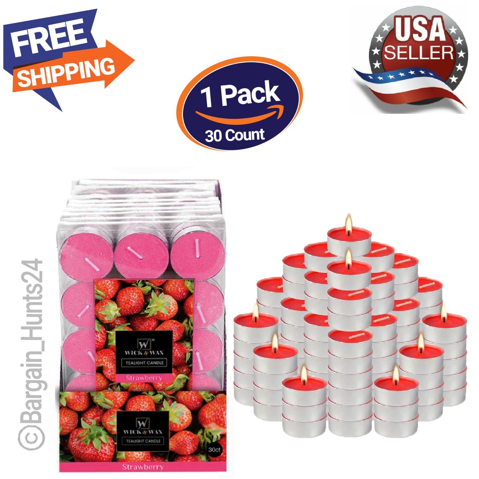 30 Count Scented & Unscented Tealight Candles Long Lasting Aromatherapy Candles
