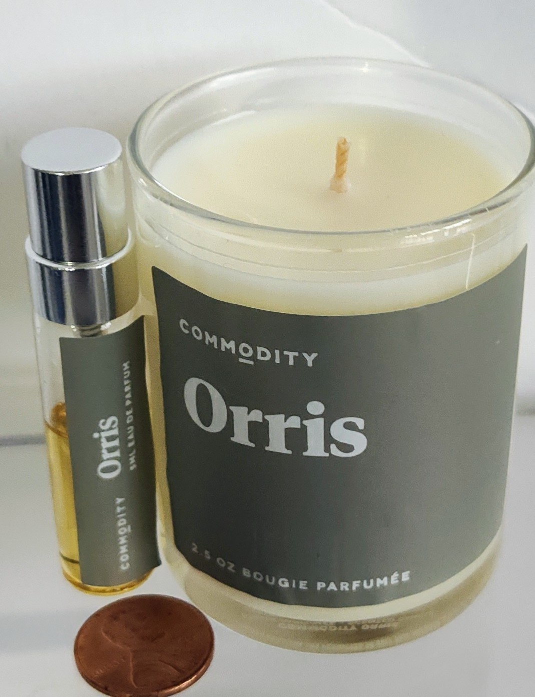 2pc COMMODITY Fragrances ORRIS Mini CANDLE & PARFUM SPRAY *Original Formula NEW