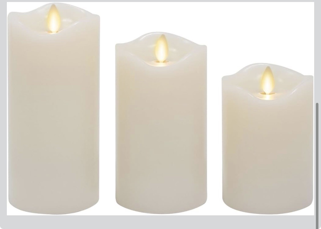 Matchless Candle Co. by Luminara Set of 3 (3″ x 4.5″,5.5″,6.5″)Flameless LED WAX