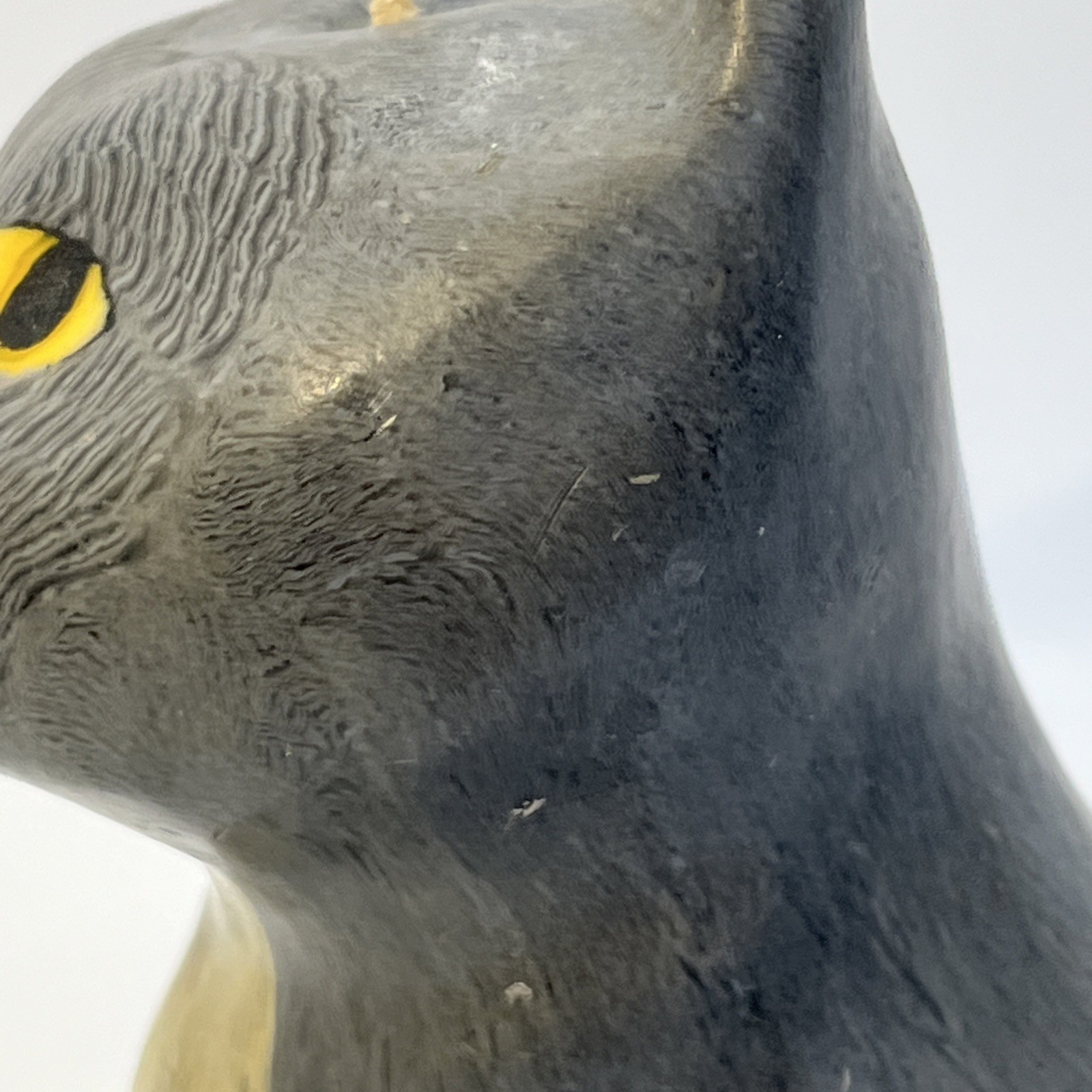 Vtg Gray Tuxedo Yellow Eye Cat Candle 5.5” Wax Figurine Pets Decor Collectible