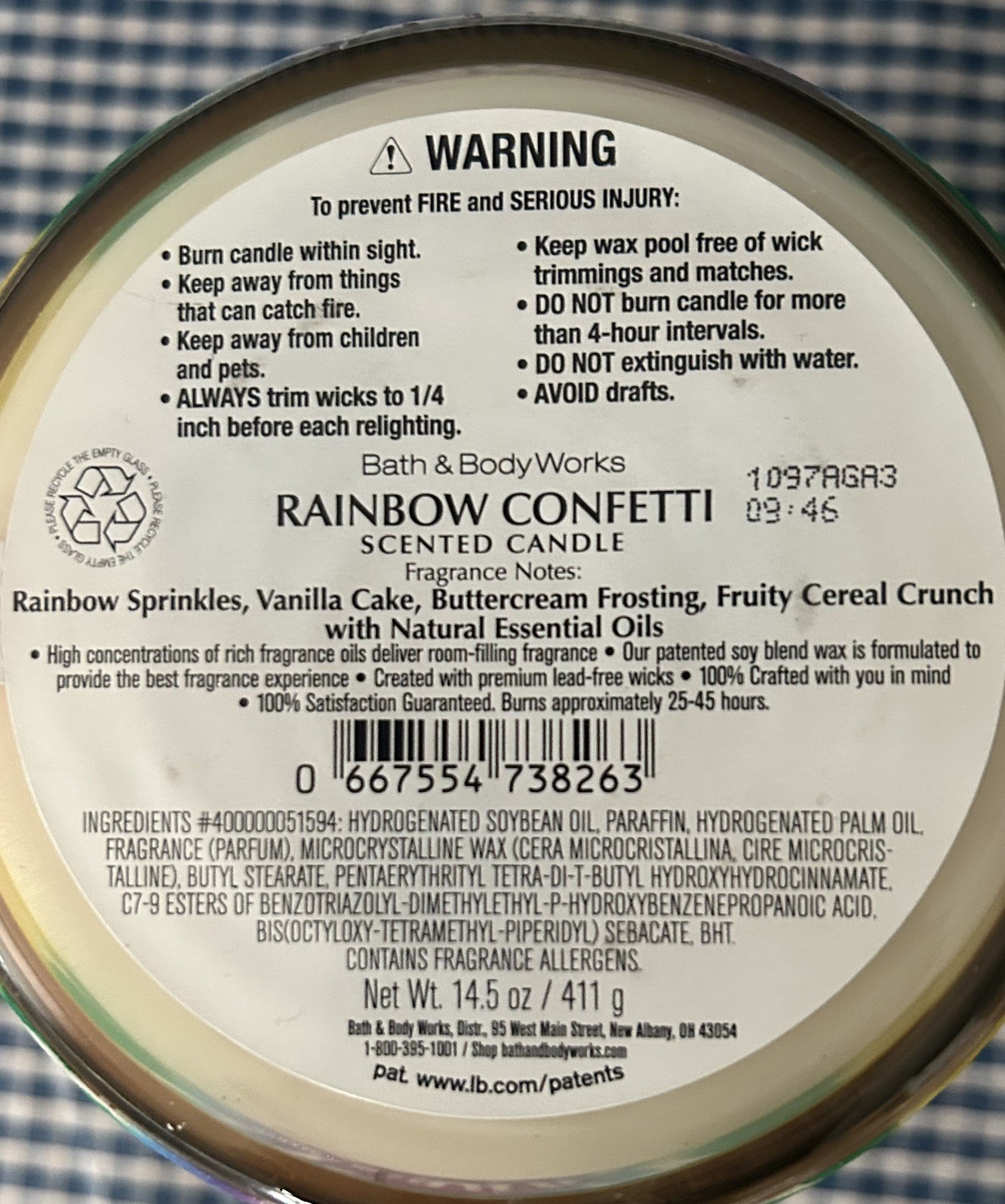Bath & Body Works Rainbow Confetti 3-wick Candle