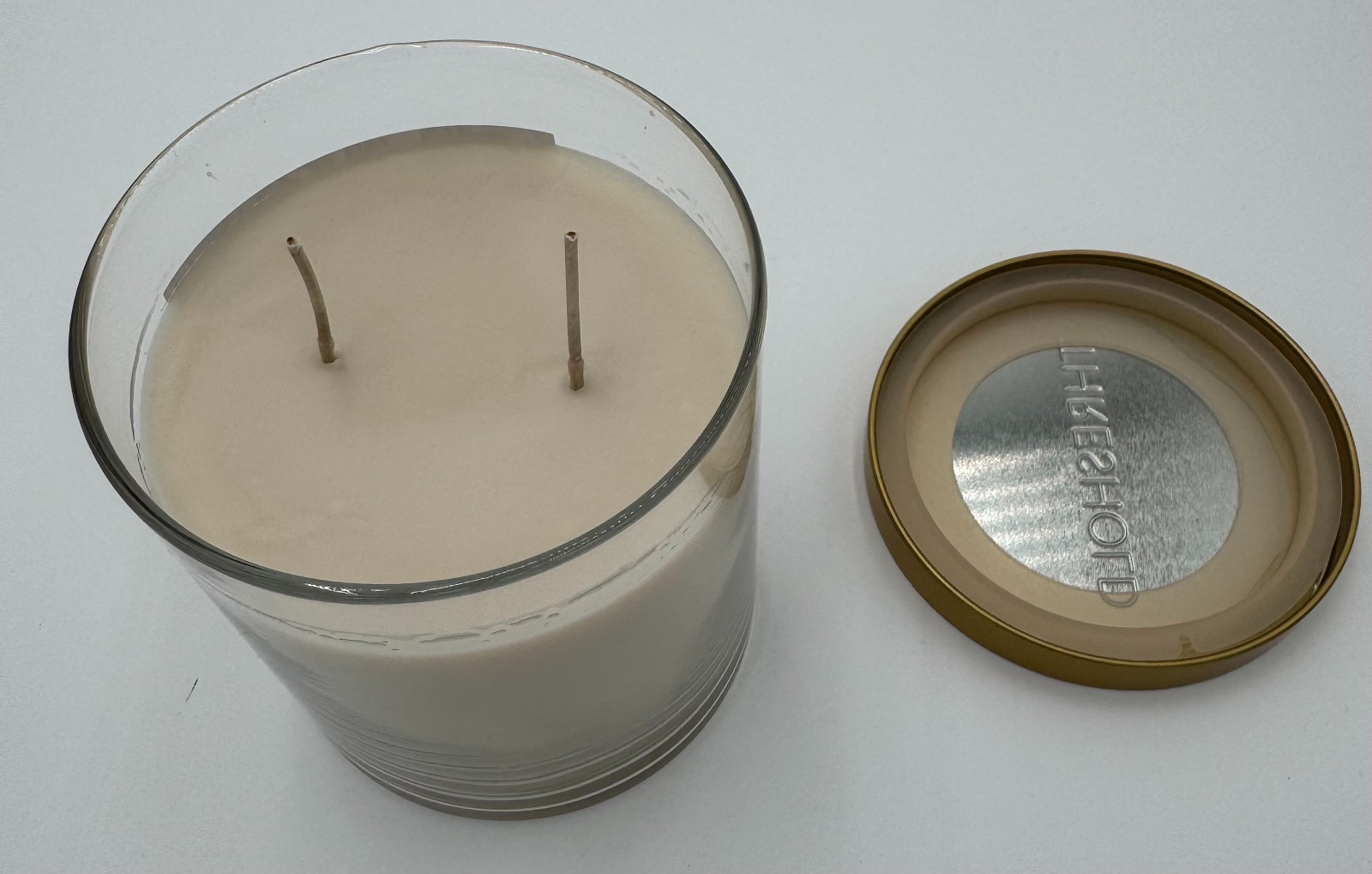 THRESHOLD Almond Croissant 2 wick 15.1 oz Candle NEW Soy, Essential Oils