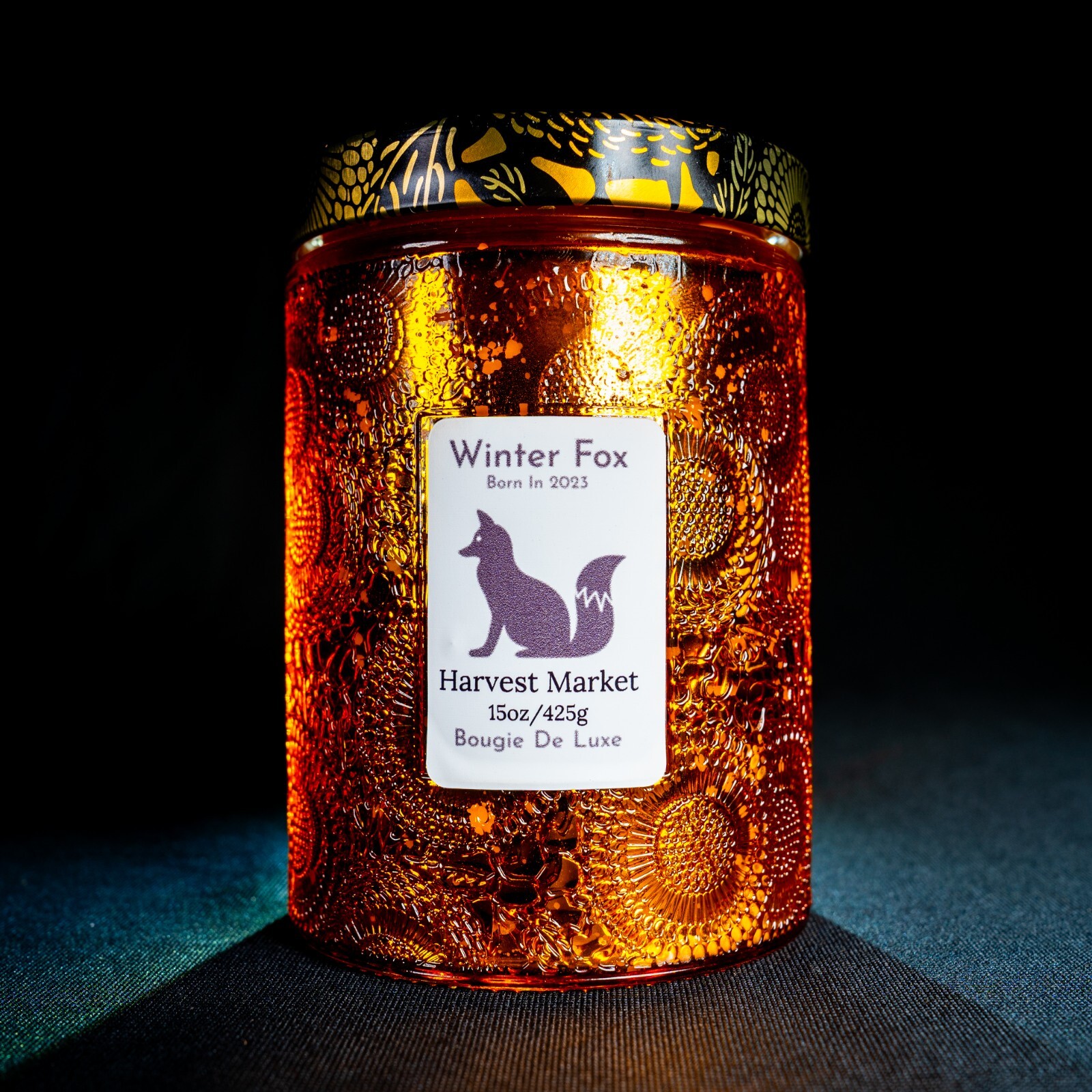Harvest Market Fall Candle 15oz | Large Halloween Decor | Winter Fox