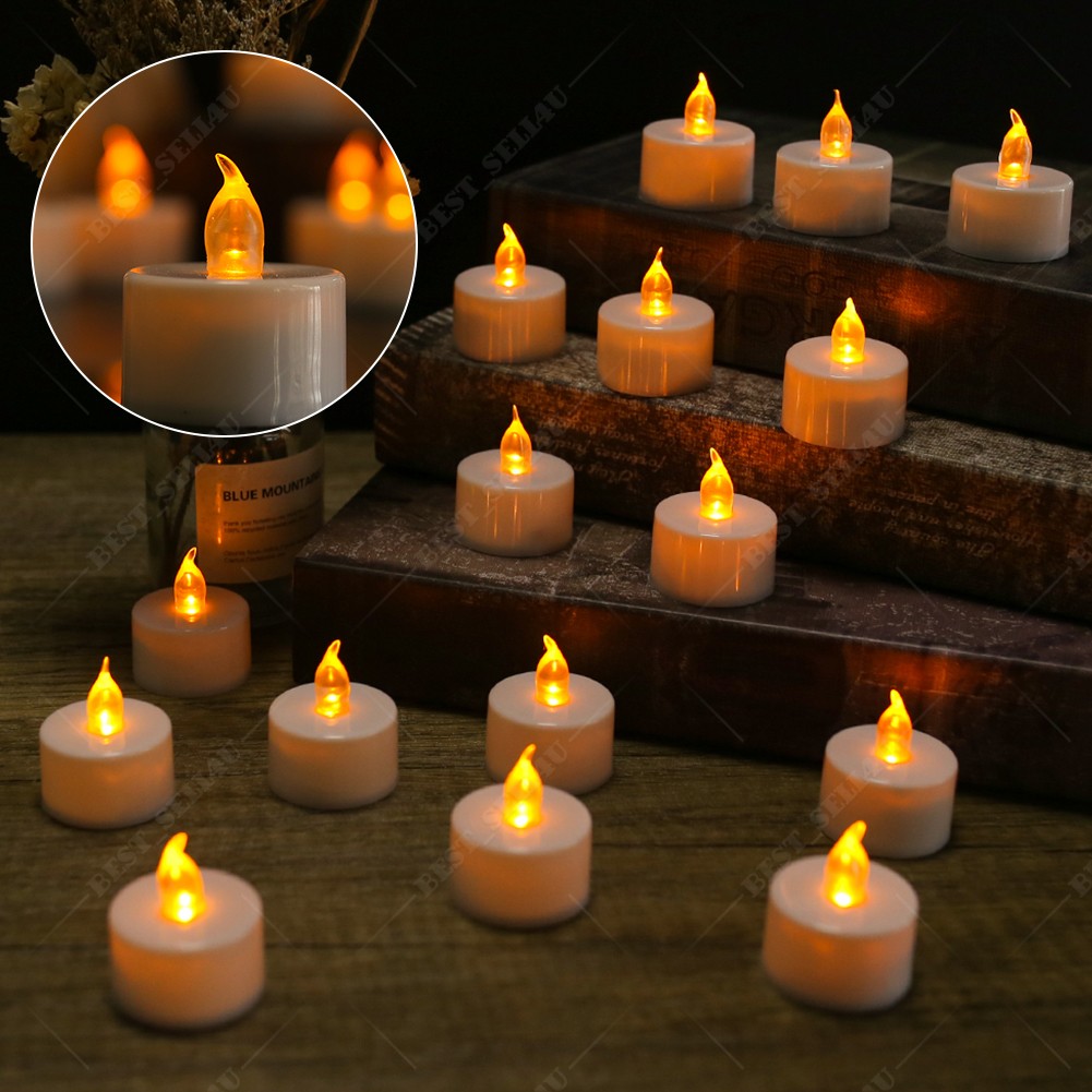 24 Pack LED Tea Lights Battery Operated Flickering Flameless Candles Warm White