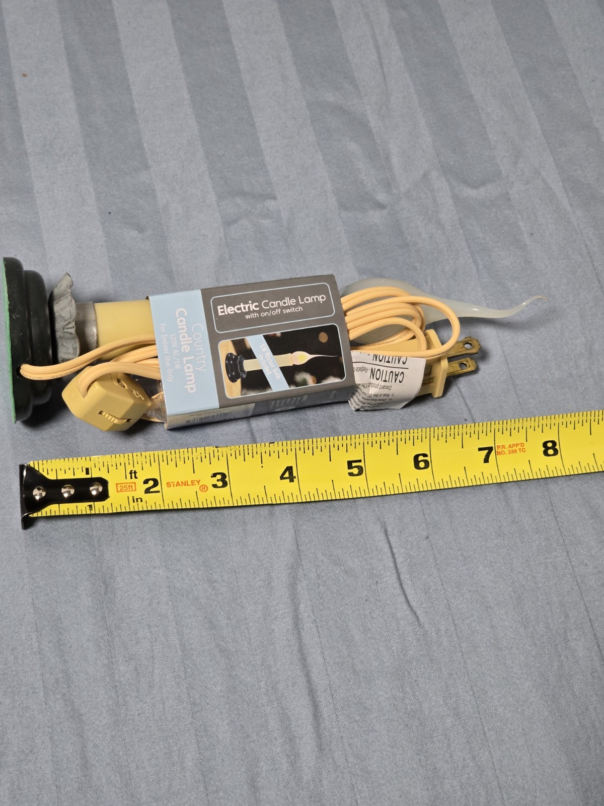 Country Electric Candle 1 Watt Flicker Bulb, On/Off Switch On Cord, Plug In