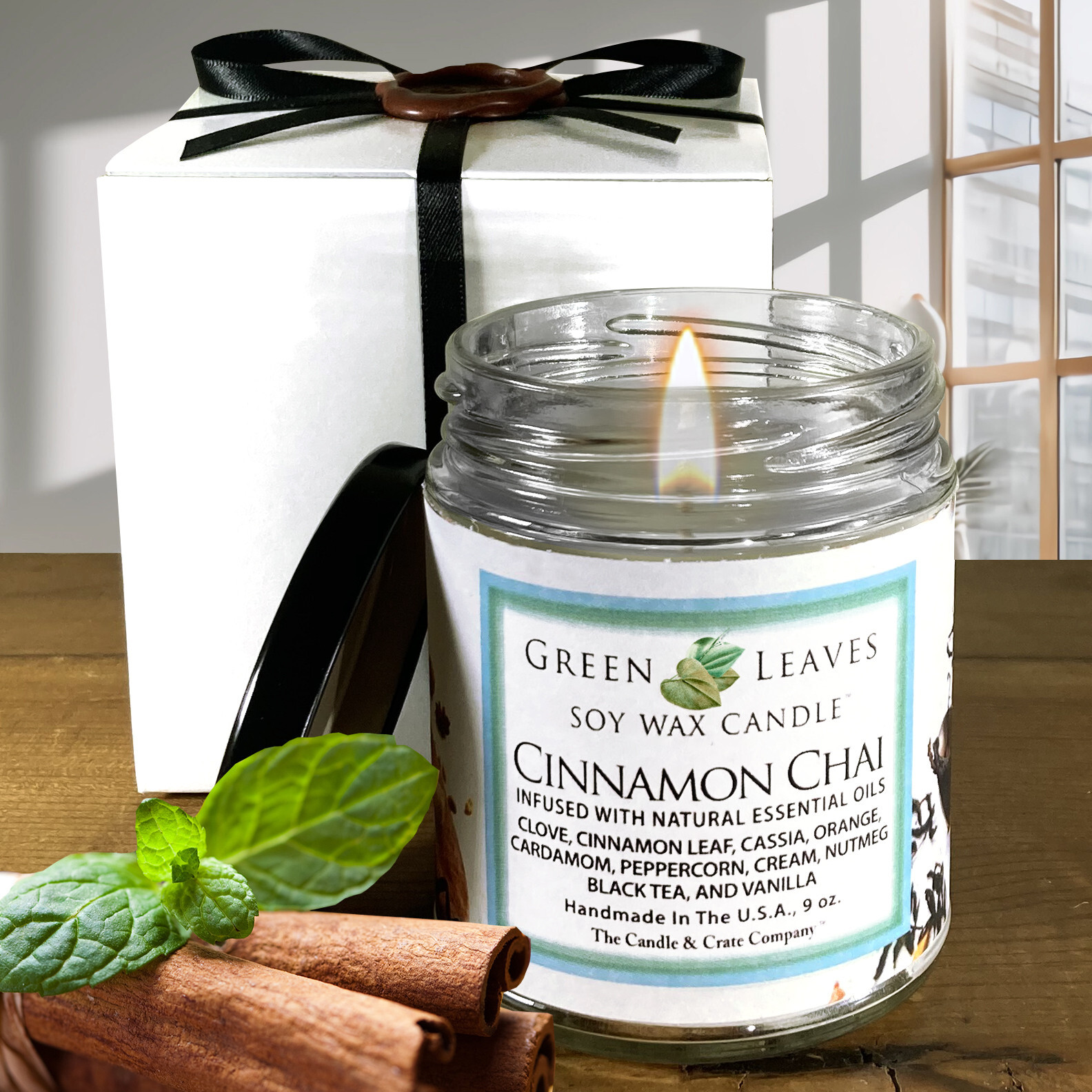 Cinnamon Chai Scented Candle, Home Fragrance, Gift for Her, Fall Winter Candle