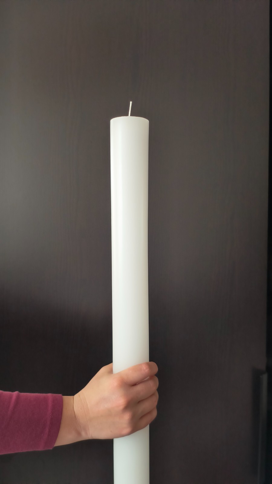 24 inch Church Ceremony Candle – Extra Tall Unscented White Pillar – Handcrafted