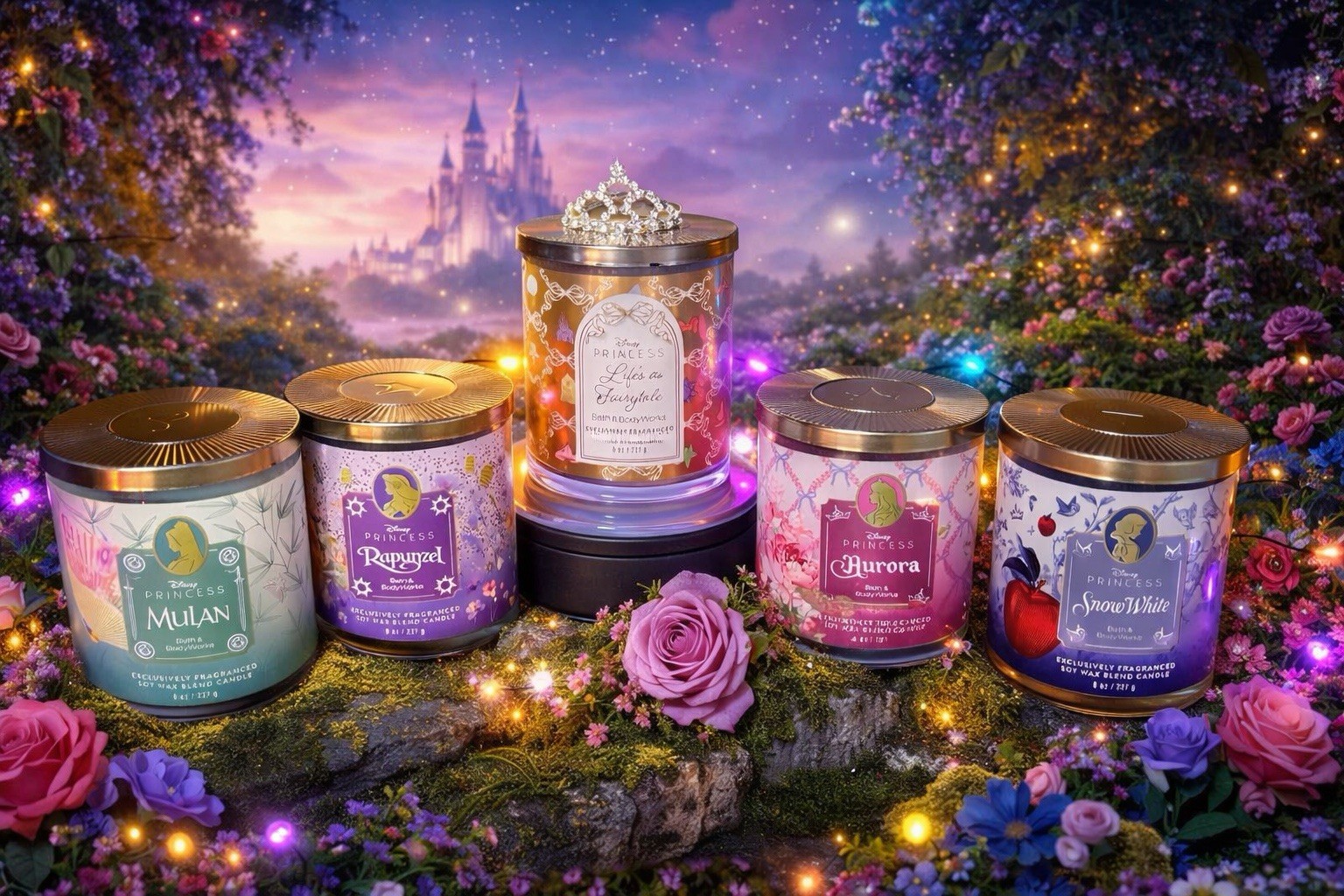 Complete Disney Princess Candle 5 Pcs Bath & Body Works Life’s A Fairytale Small