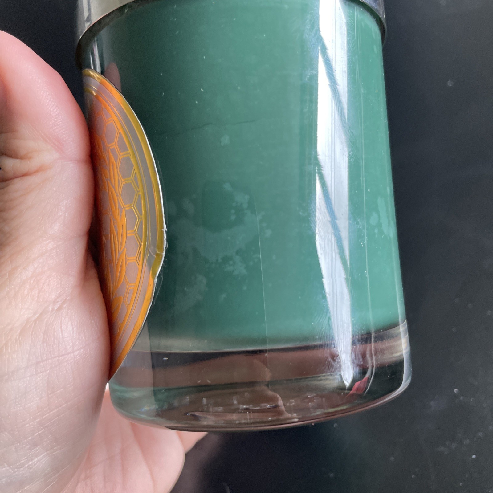 HTF Vintage Rare Archipelago Botanical Gold Crown Candle Green Holiday Scent