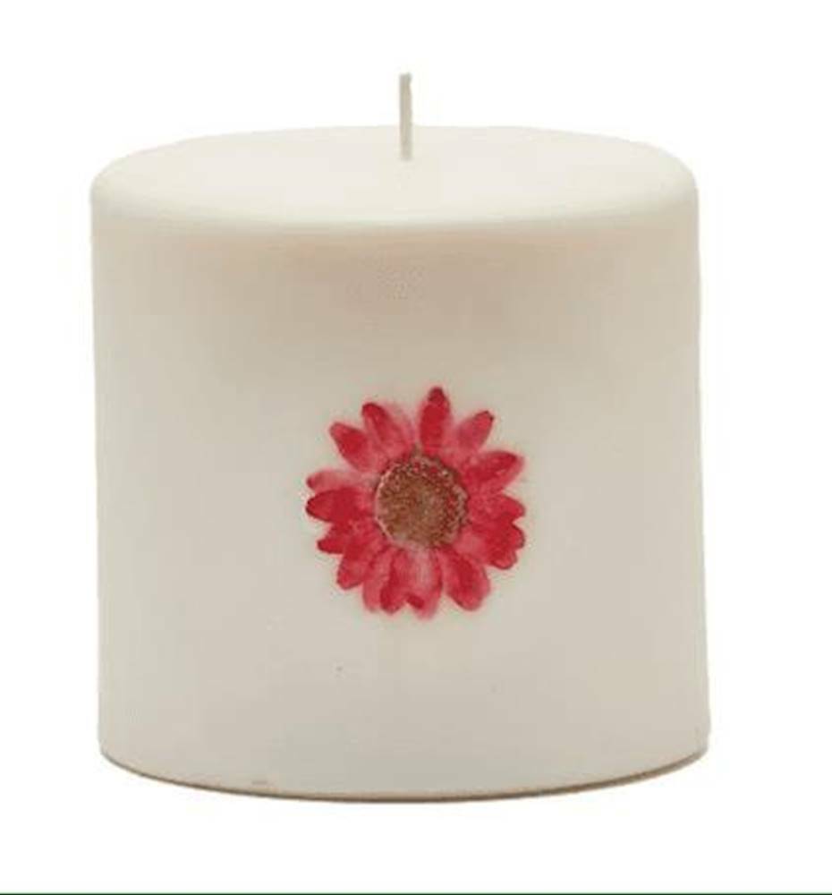 PEONY POMELO Rosy Rings 3.5 Inch 80 Hour Pillar Botanical Scented Candle