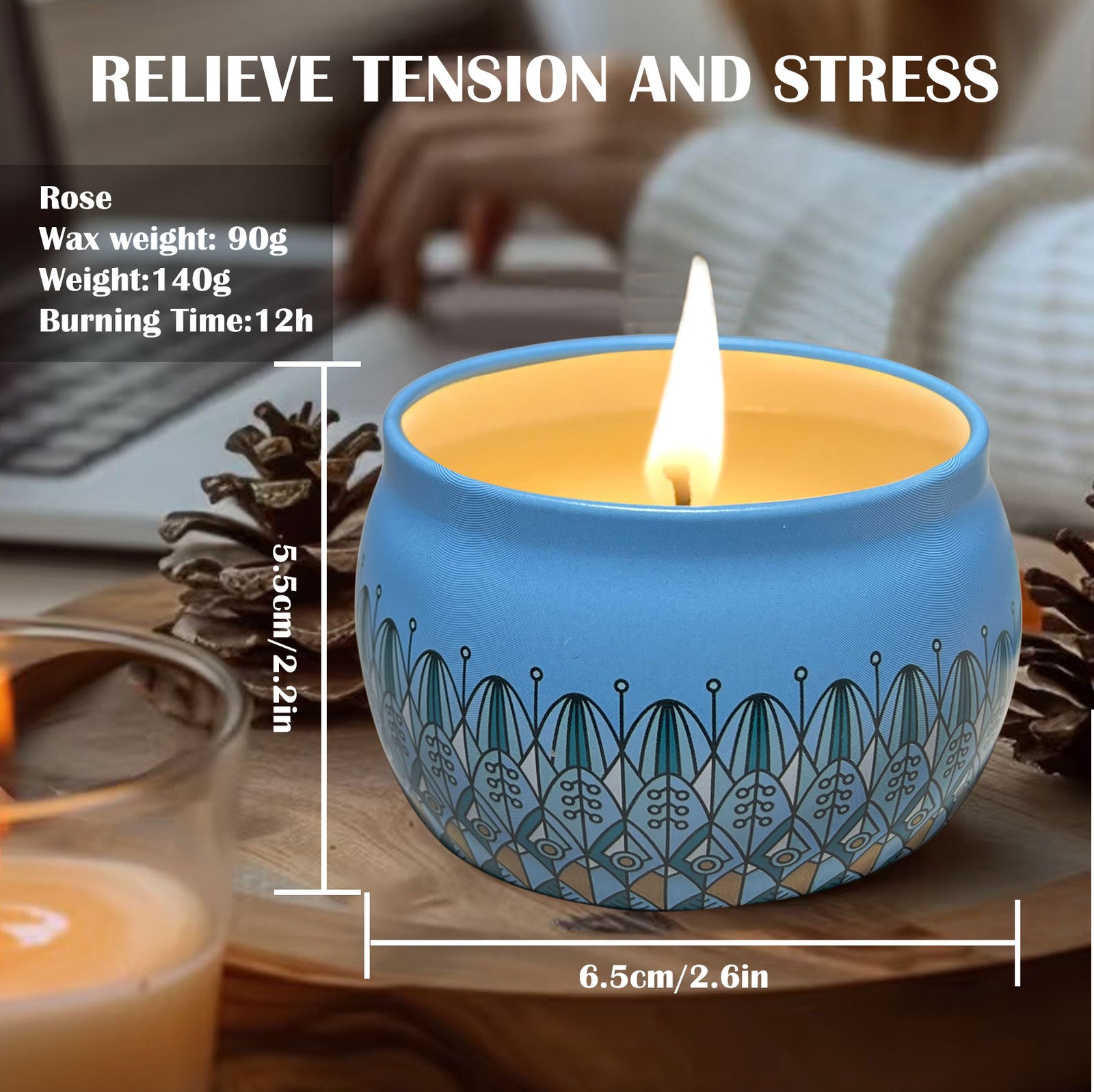 Scented Candles Gifts for Women Natural Soy Wax Candle Long Burning Aromatherapy
