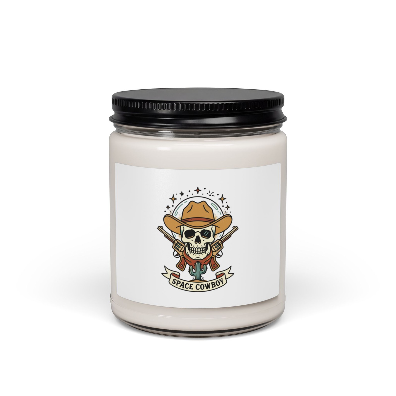 Space Cowboy Skull Candle | Traditional Tattoo Flash, Soy 9oz
