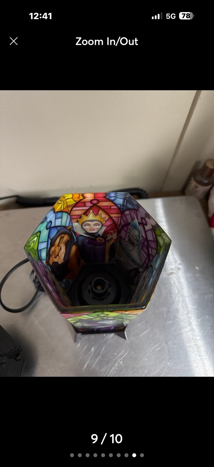 Scentsy Disney Villains Stained Glass Lantern Accent Lamp, Corded Switch