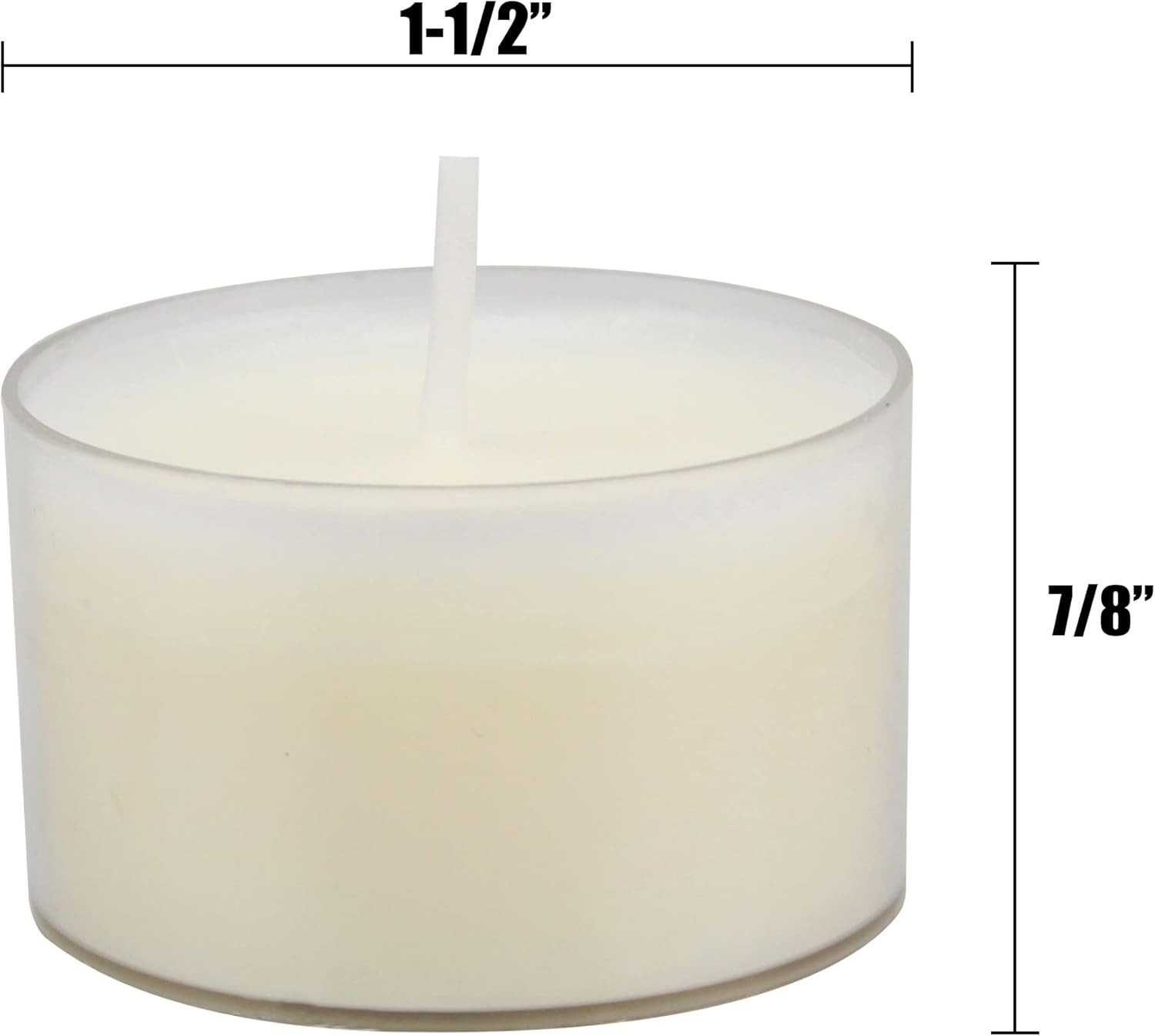 Bulk 96 Pack Unscented Smokeless Long Burning Clear Cup Tea Light
