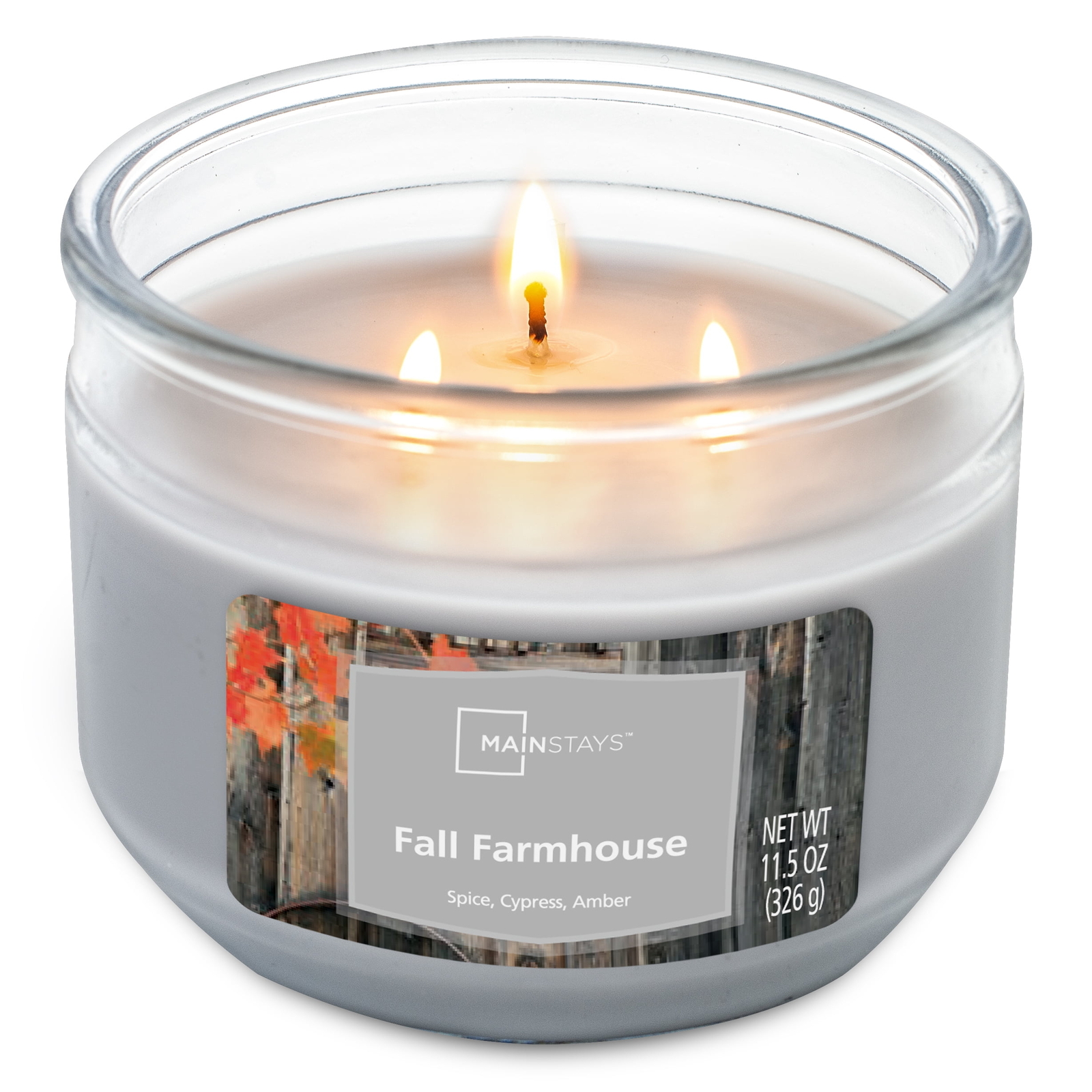 (3 pack) Fall Farmhouse 3 Wick Candle, 11.5 oz