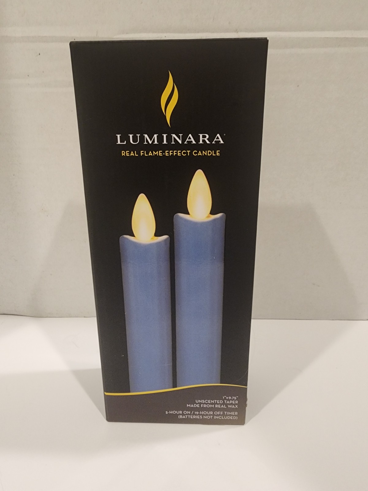 Luminara Blue Spring Lake Flameless LED Taper Candles 1×9.5 Unscented Set 2