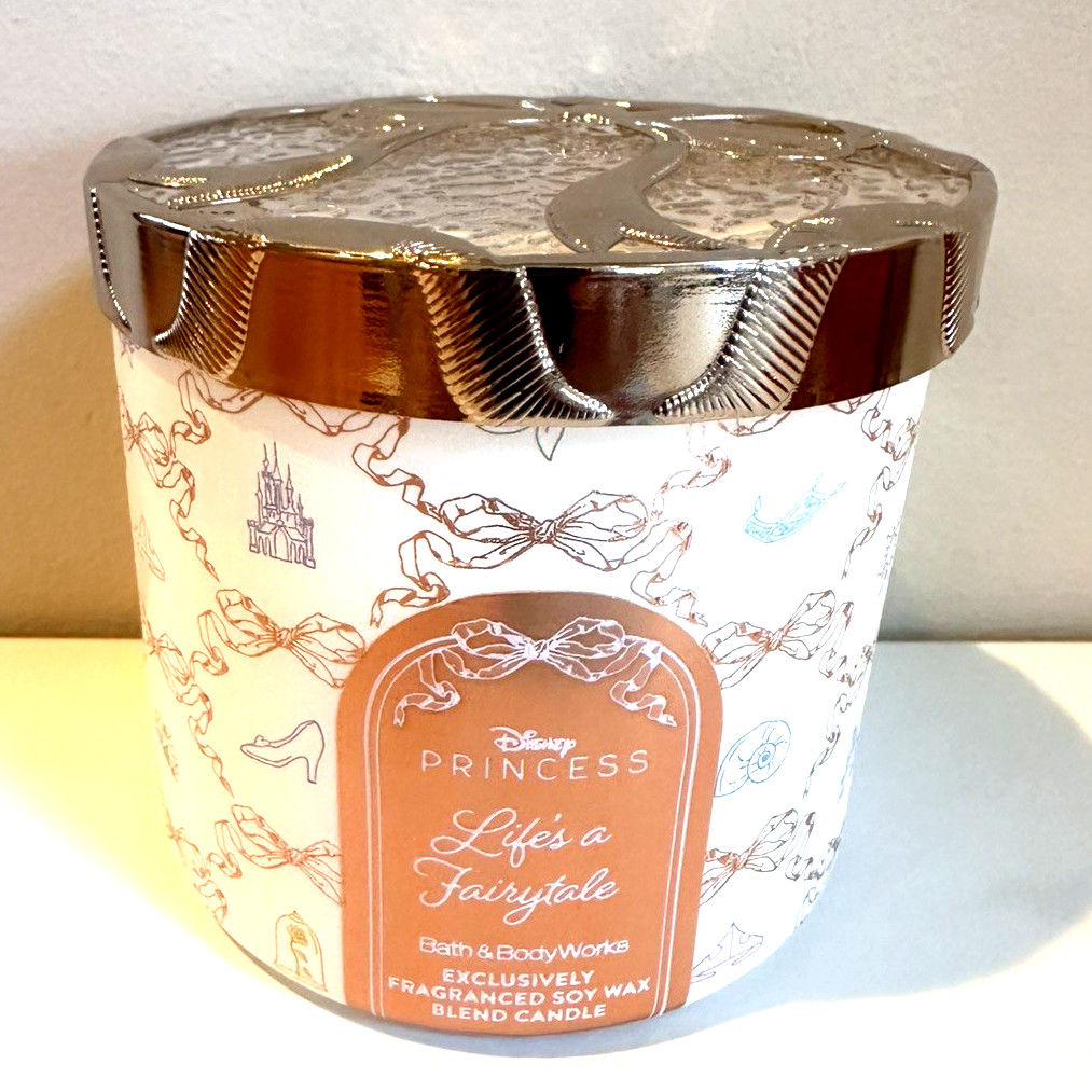 Bath & Body Works DISNEY PRINCESS Life’s A Fairytale 3 Wick Candle NEW