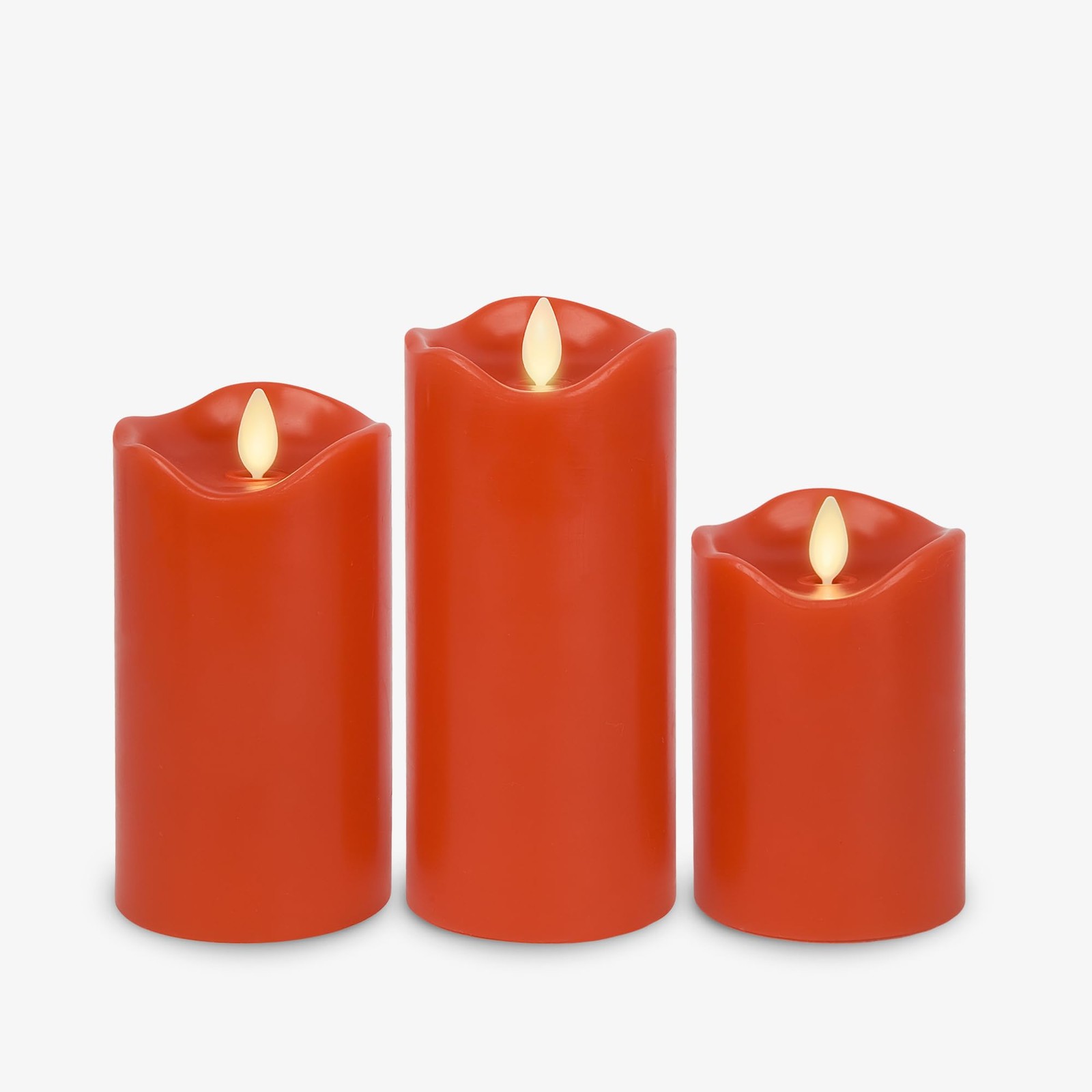 Matchless Candle Co. Set of 3 (3″ x 4.5″,5.5″,6.5″) Flameless LED Flickering …