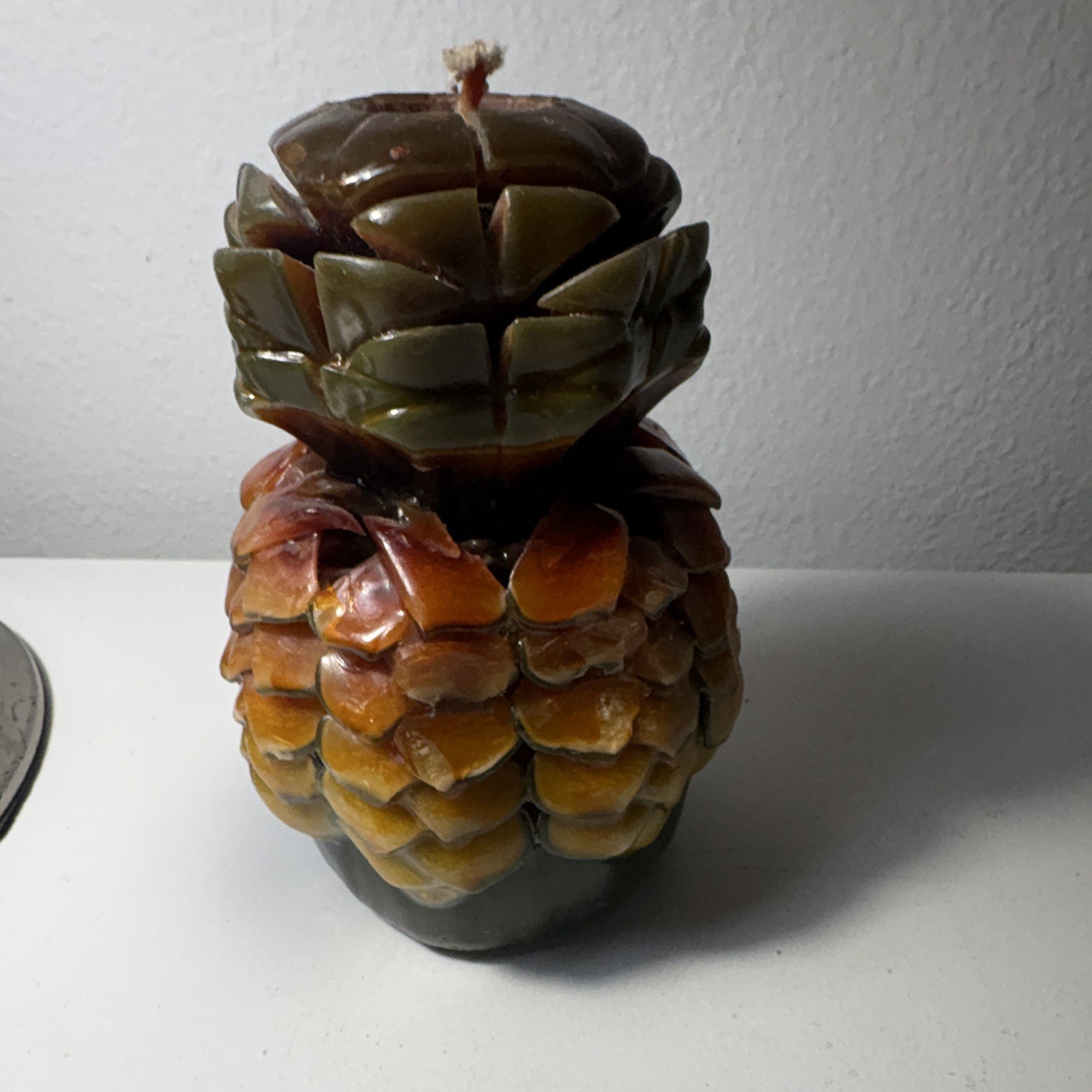 Pineapple Shaped Wax Candle Decorative Single Wick Unscented Green