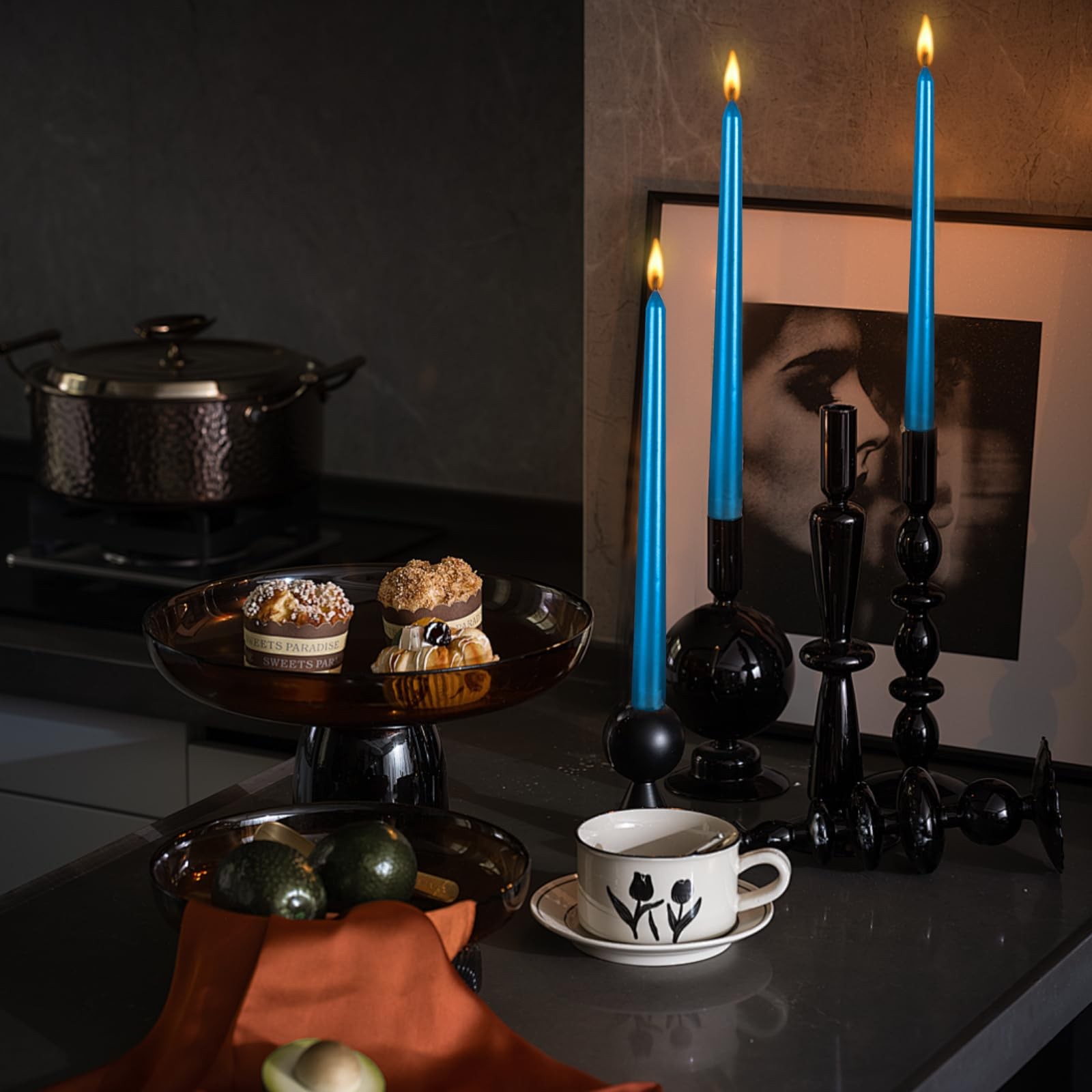 10 Inch Taper Candle, Set of 12,Tapered Candles Burn for 7 Hours, Long Sticks,Ta