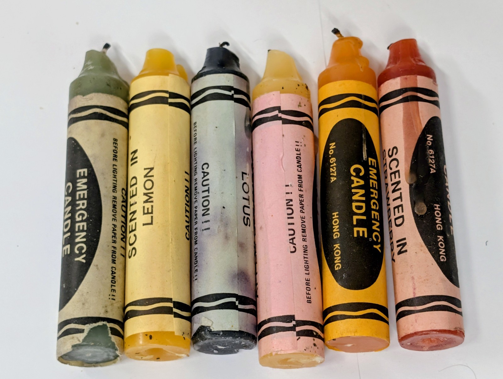 Vintage Emergency Crayon Candles Jumbo Colors Scented Fruits Crayola 2 Boxes