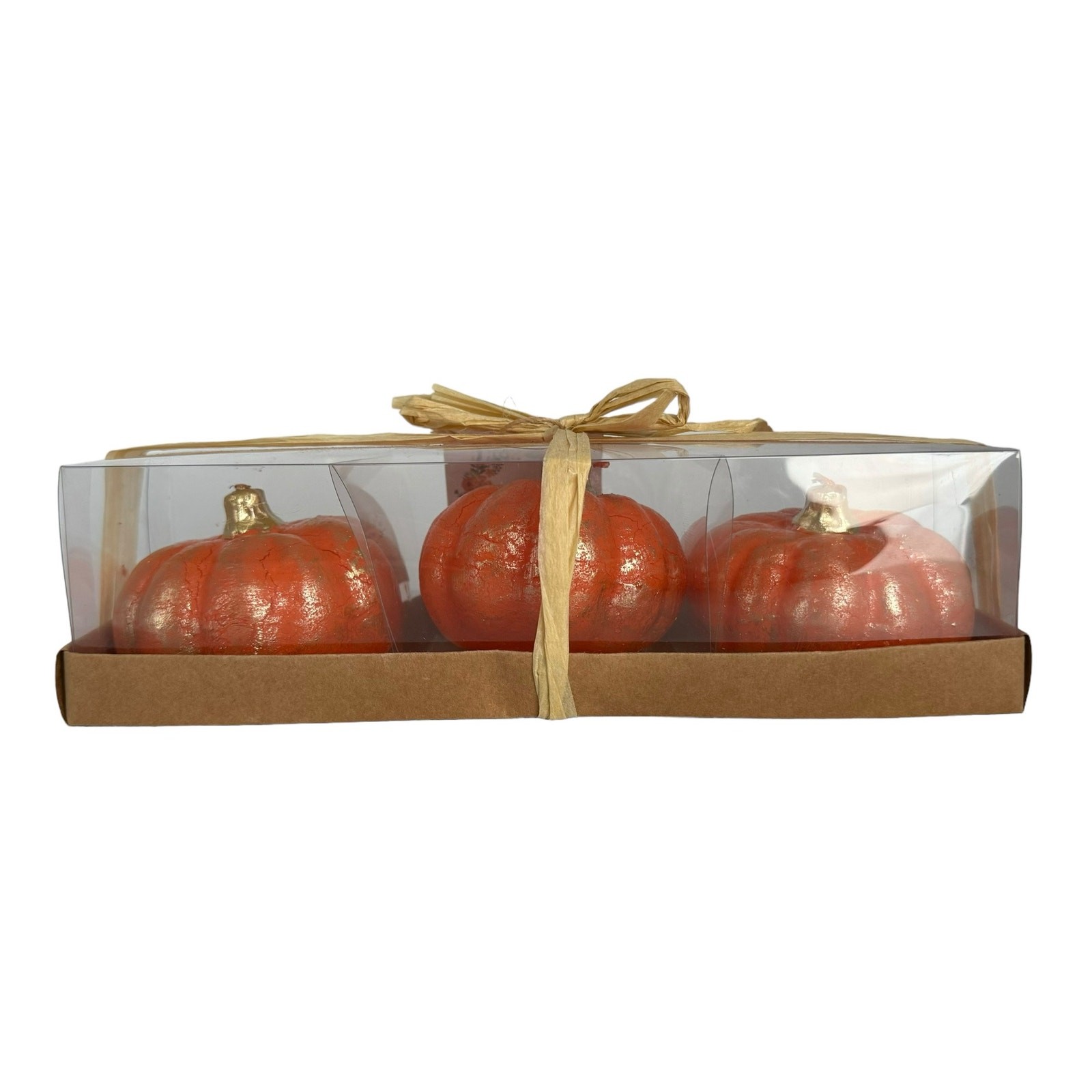 Gardeners Eden Pumpkin Candles Set of 3 Fall Autumn Thanksgiving Halloween