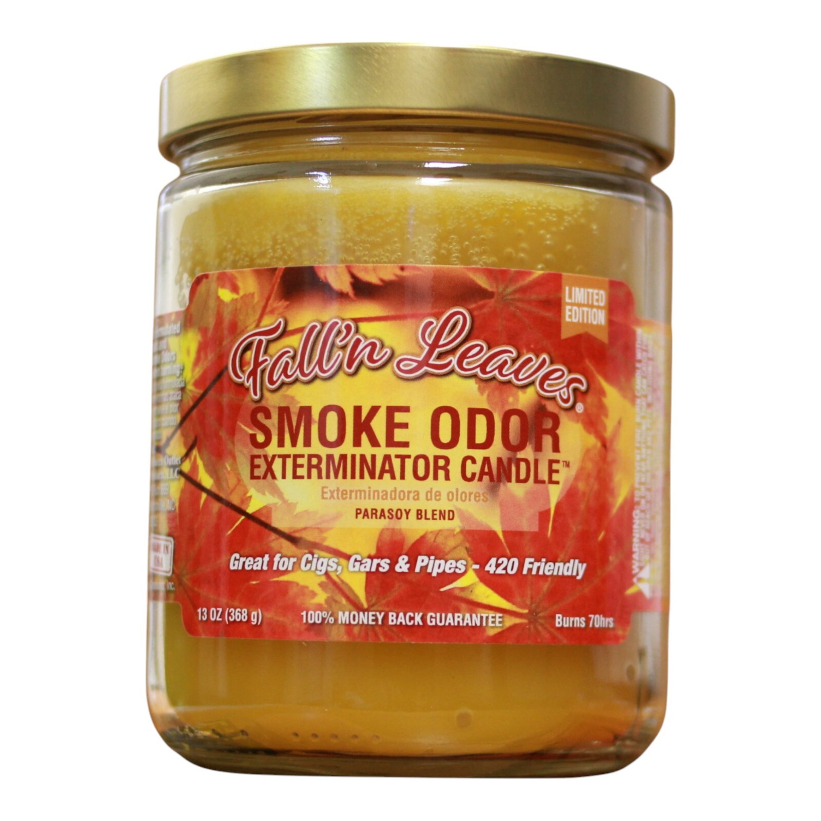 Smoke Odor Exterminator Falln Leaves Long Burn Air Freshener Jar Candle – 13 Oz