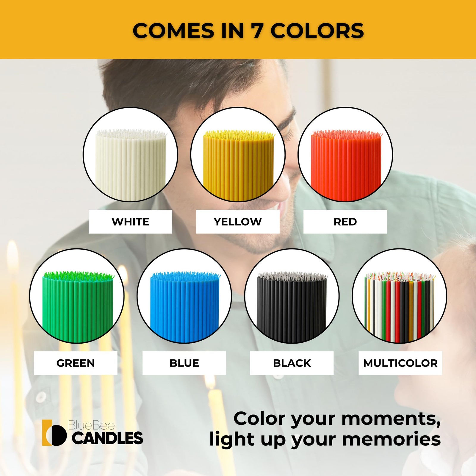 BlueBee Pure Beeswax Candles Bulk for Home – 50pcs Tall Thin Taper Candles, H…