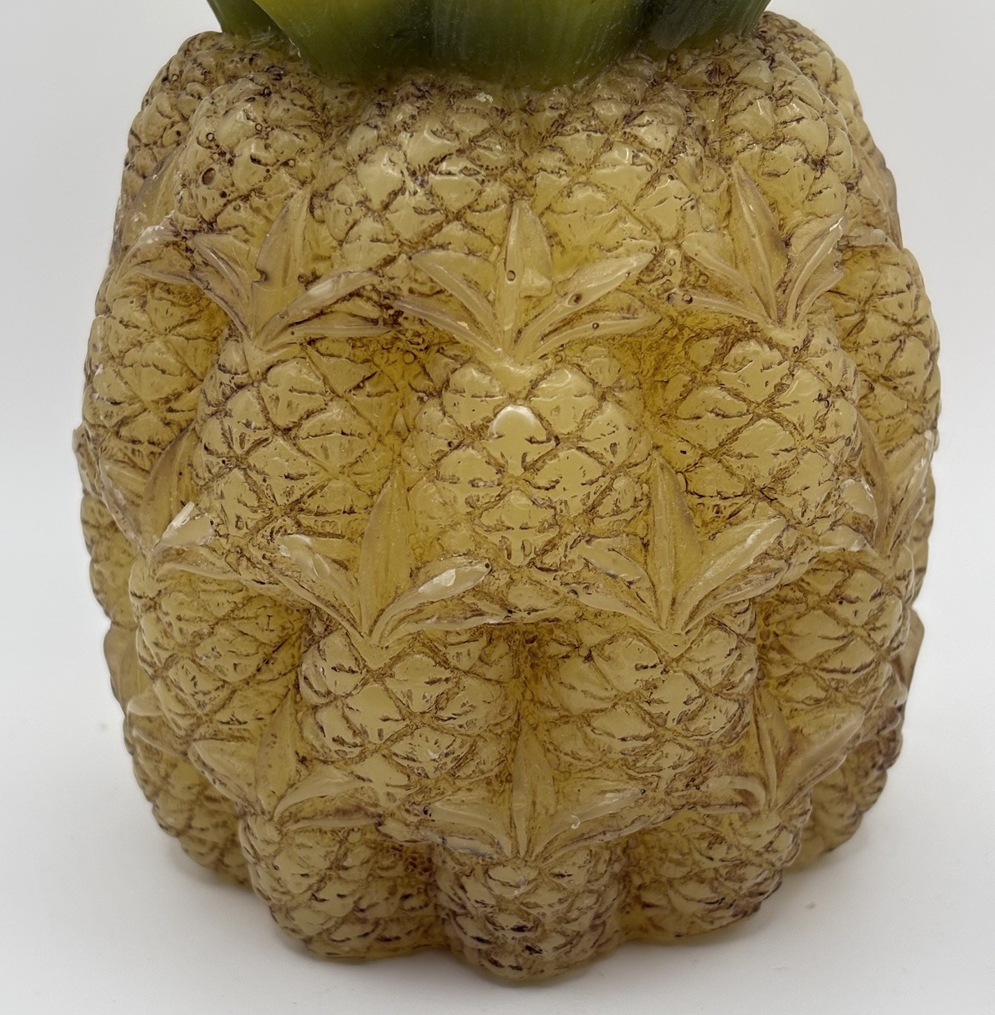 Vintage Siam Karat Figural Pineapple Candle 6” Yellow Tropical Decor NOS