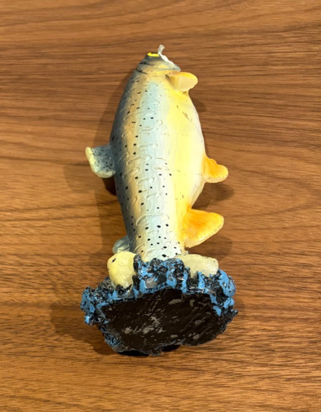 Life-Like 8″ Tall Rainbow Trout Candle Excellent Condition Unused No Box LOOK!