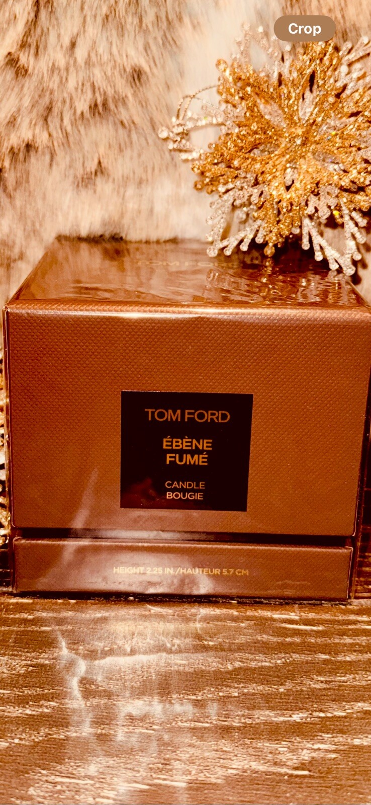 New + Sealed!! Tom Ford Ebene Fume Candle Bougie Height 2.25 In / 5.7 cm 🕯️🪵✨