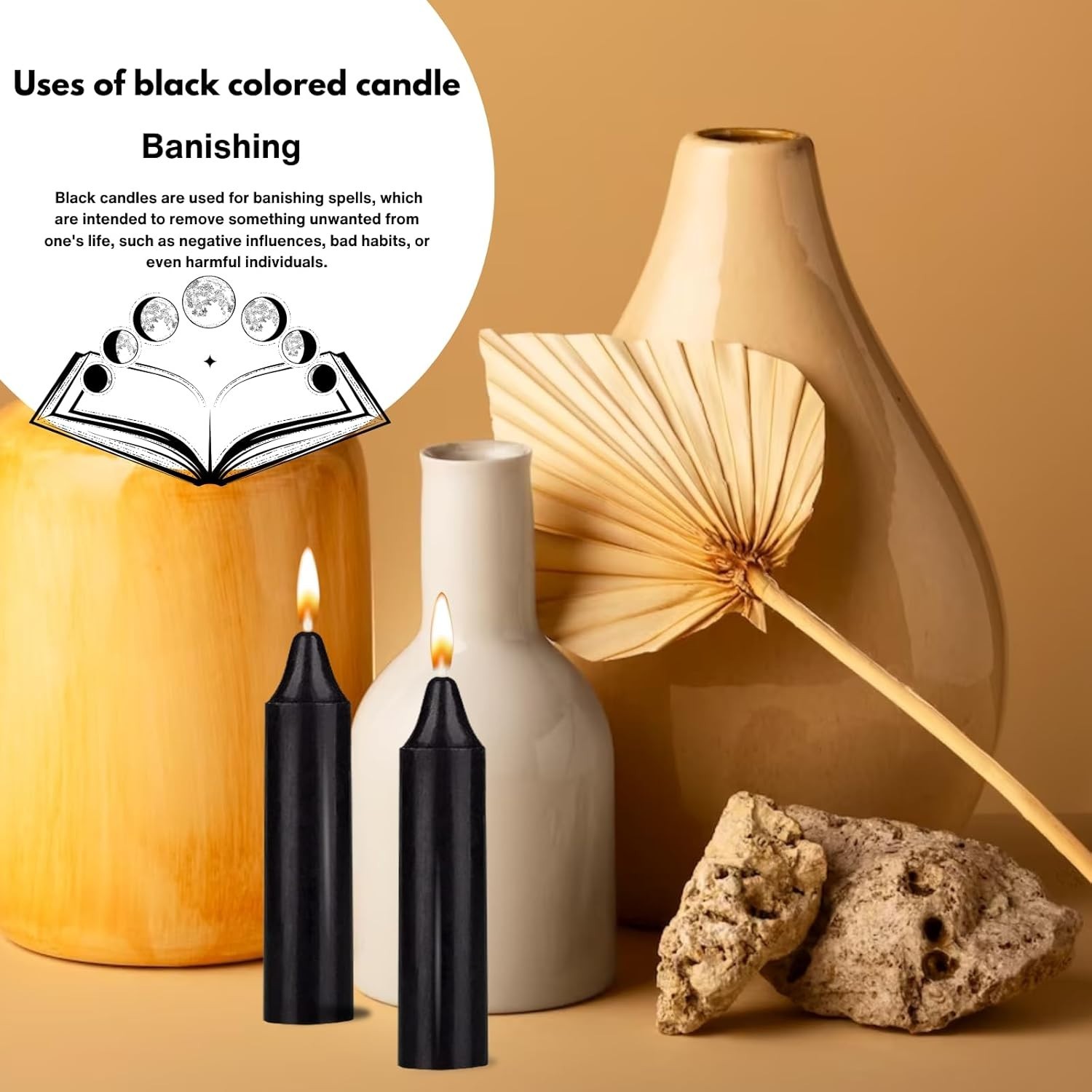 Box of 12 Black Candles | 4 inches Dripless Paraffin Wax Candles | Witchcraft…