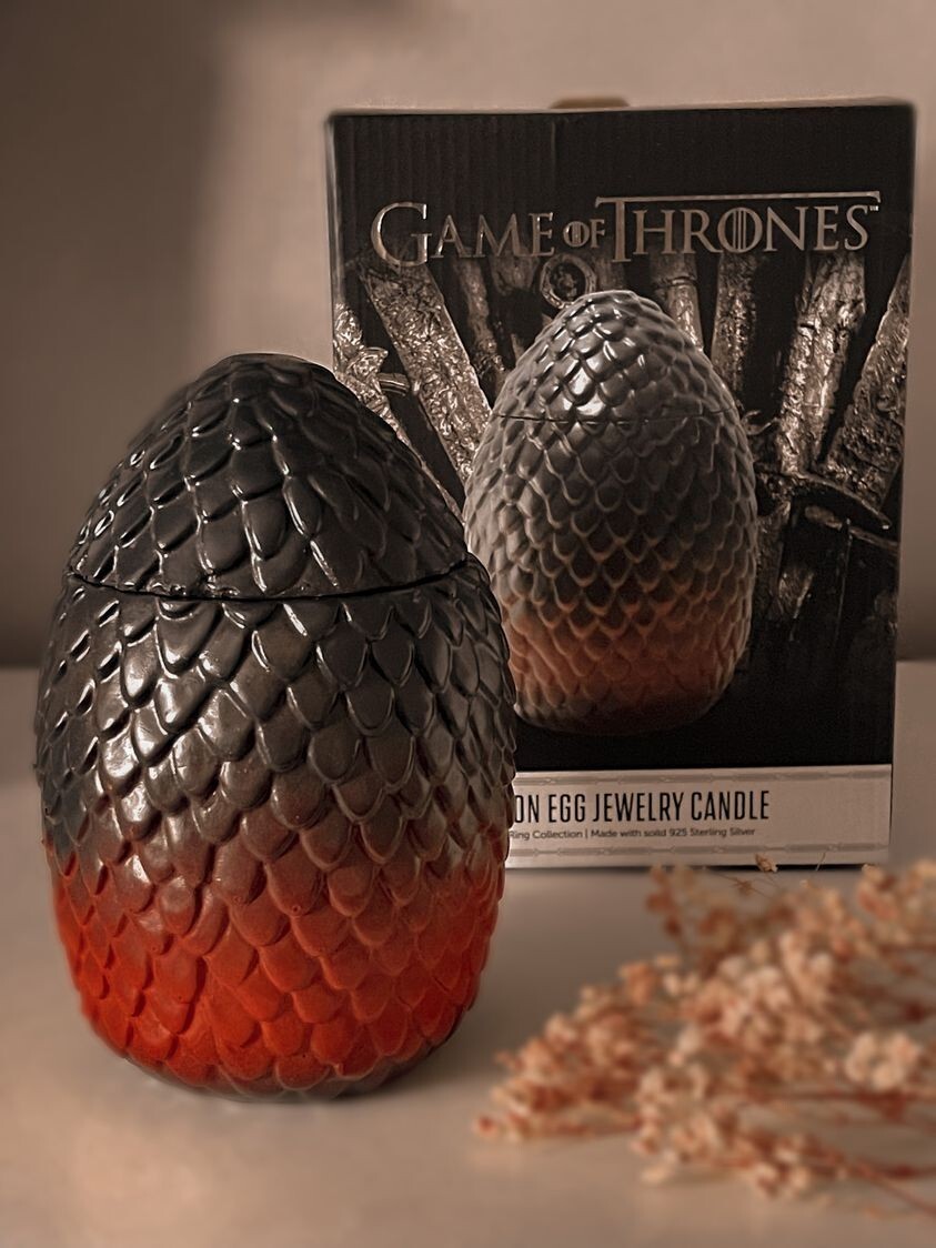 Charmed Aroma 925 Sterling Silver Ring Game of Thrones Dragon Egg Candle Size 7