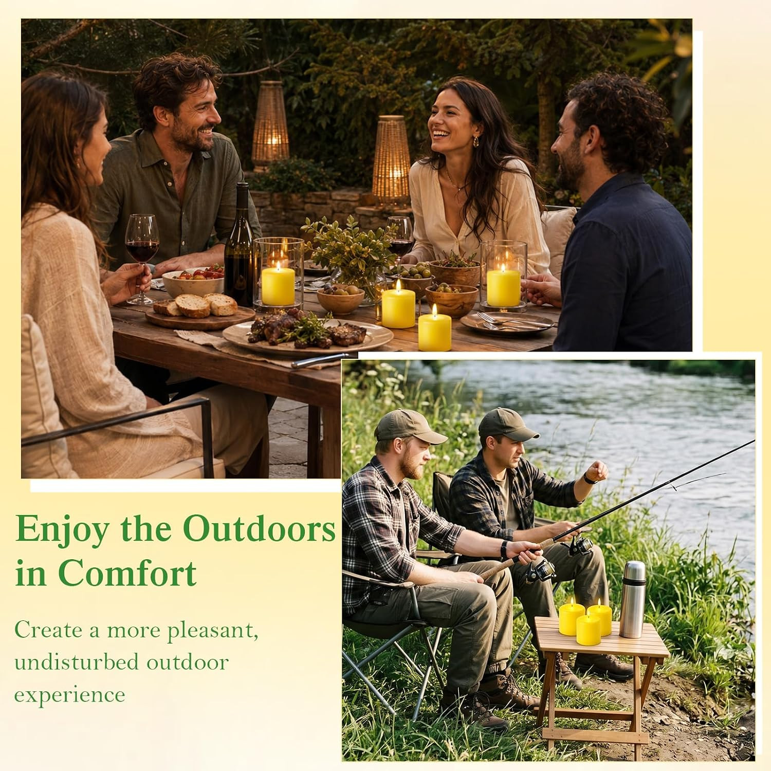 Citronella Pillar Candles for Outdoor Use, 12-Pack | Made with Natural Soy Wax a