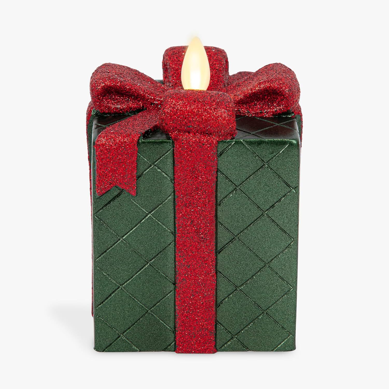 Flameless Candle with Flashing Red Ribbon Flame LED Candle (3 in. x 4.25 in.)