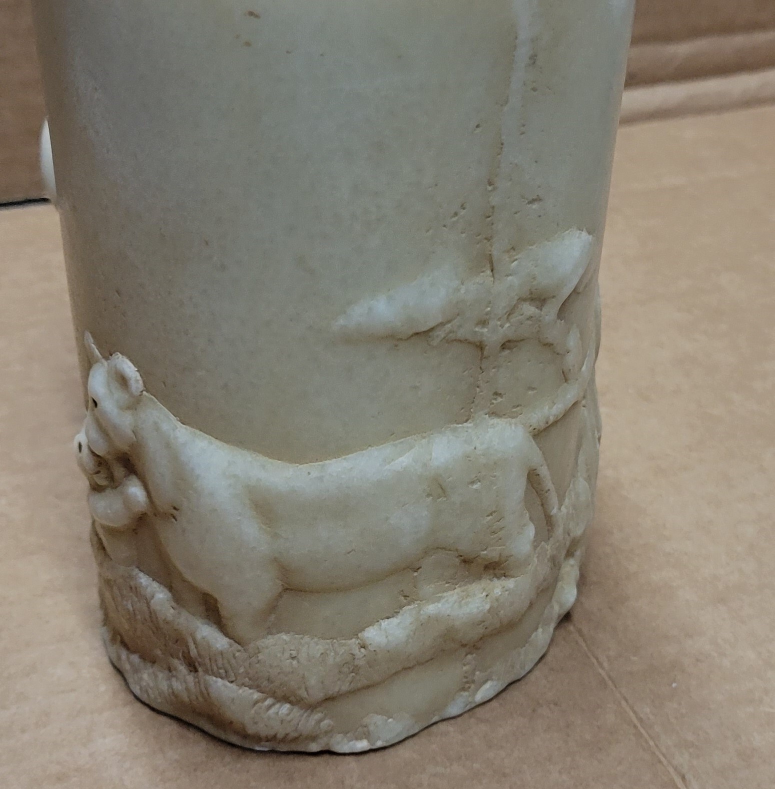 Animal Spirits Handcrafted Lion Pillar Candle Lioness Cub Lava Enterprises 5.5”