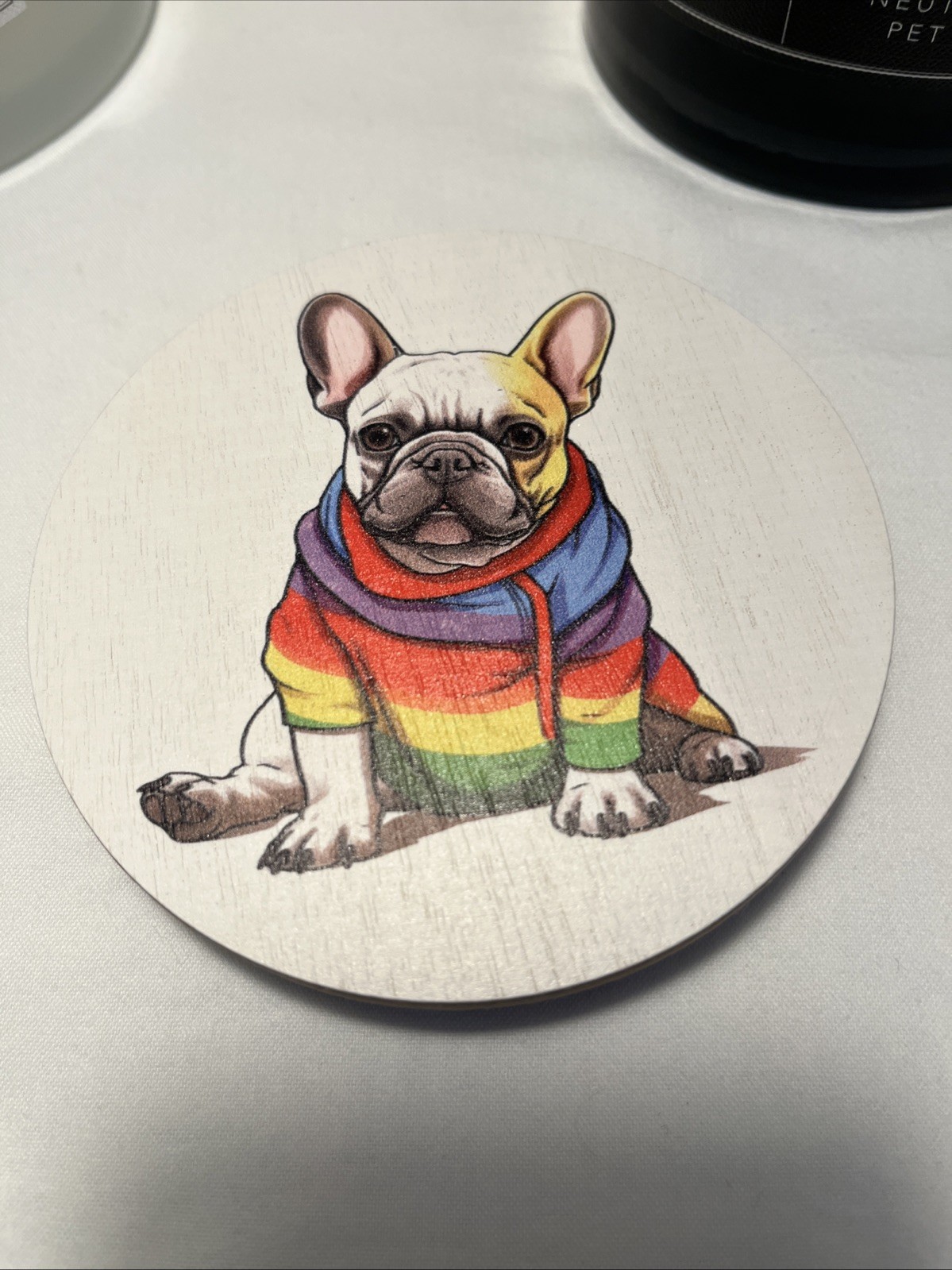 Frenchie Rainbow Candle French Bulldog California Citron, Amber & Fig, Sand+Paws