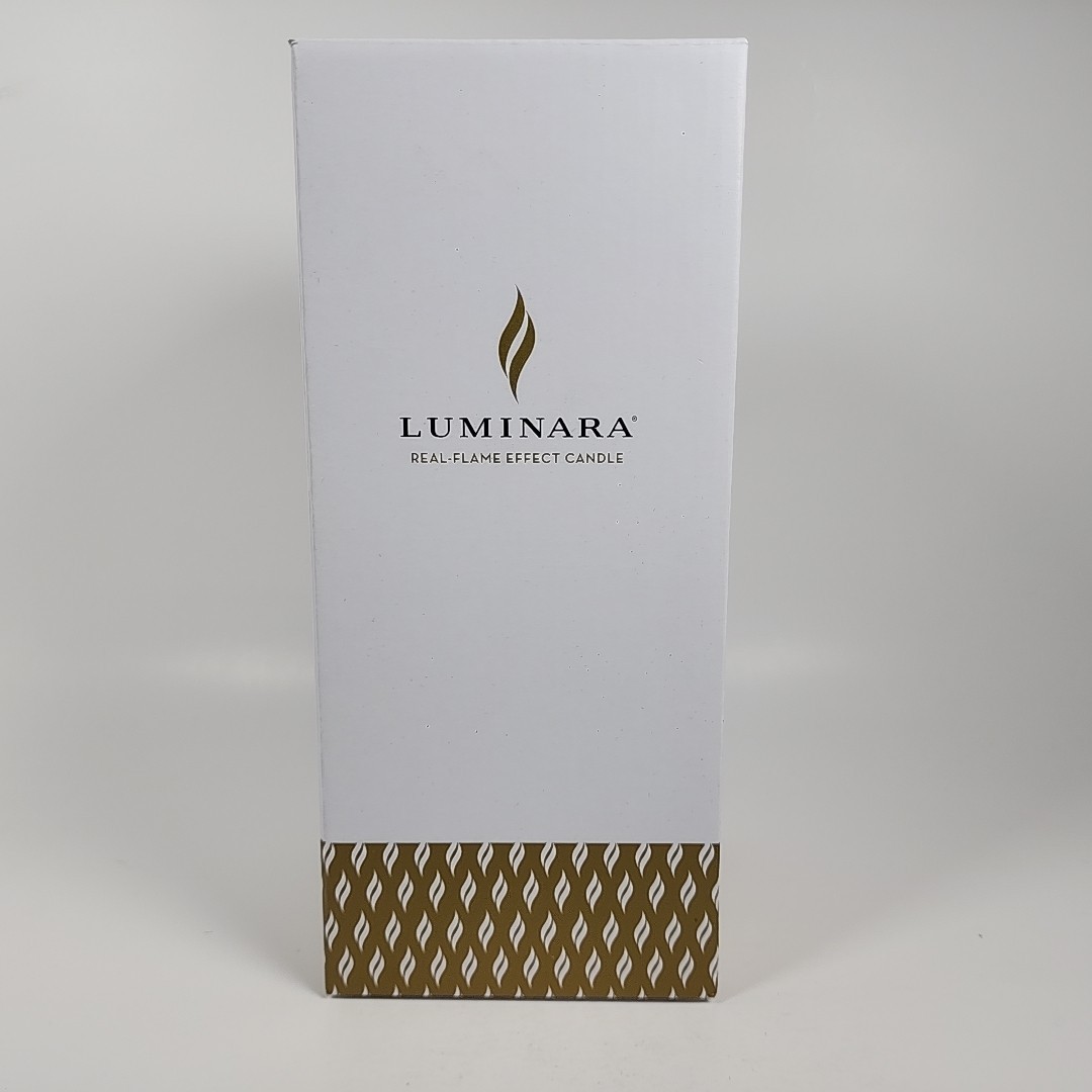Luminara 8” Dark Brown Real-Flame Effect Candle w/Remote Control